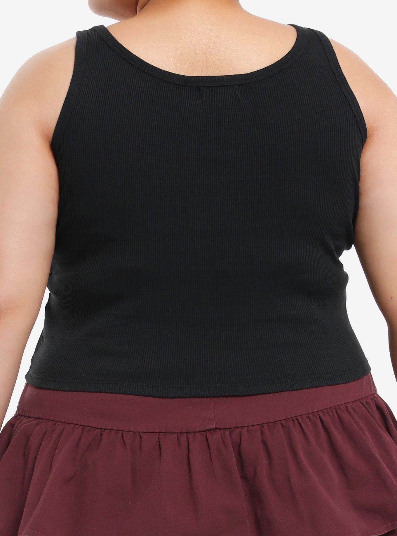 Skull Heart Roses Girls Tank Top Plus Size, RED, alternate