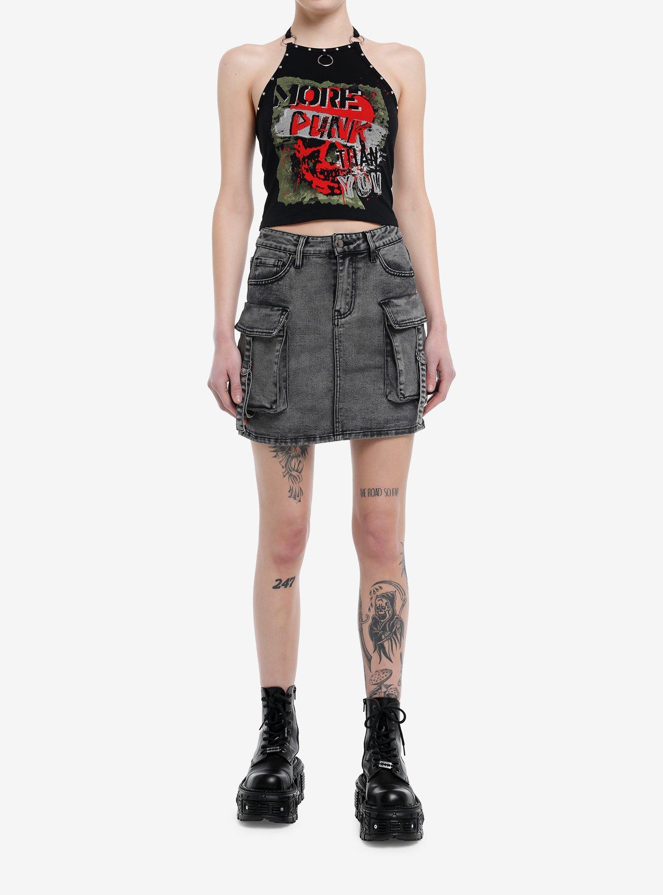 Social Collision® More Punk Than You Girls Halter Tank Top, , hi-res