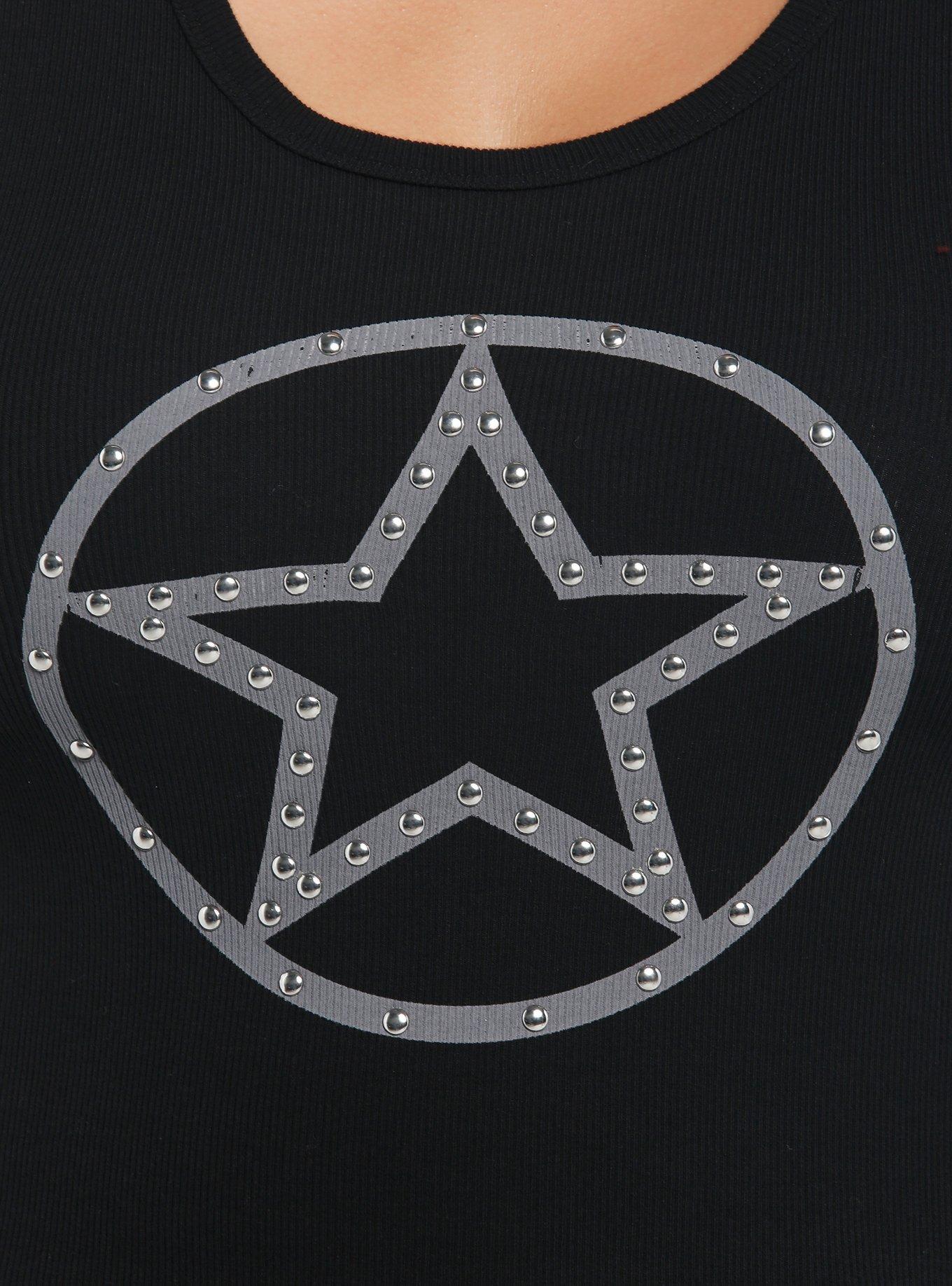 Sheriff Star Girls Tank Top Plus Size, BLACK, alternate