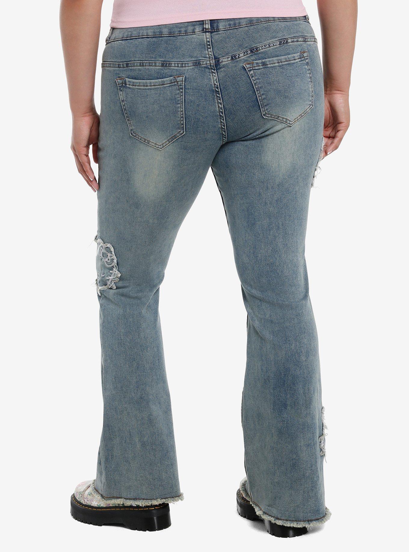 Hello Kitty Patch Low Rise Jeans Plus Size, MULTI, alternate