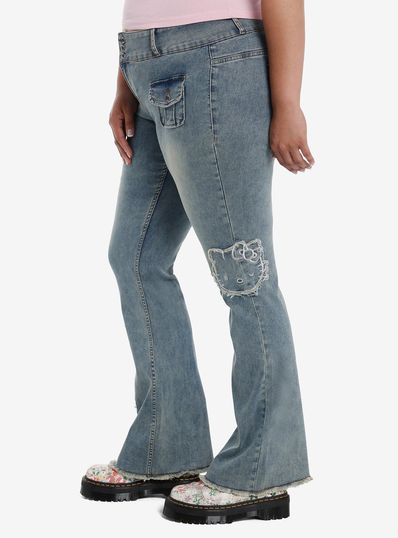 Hello Kitty Patch Low Rise Jeans Plus Size, MULTI, alternate