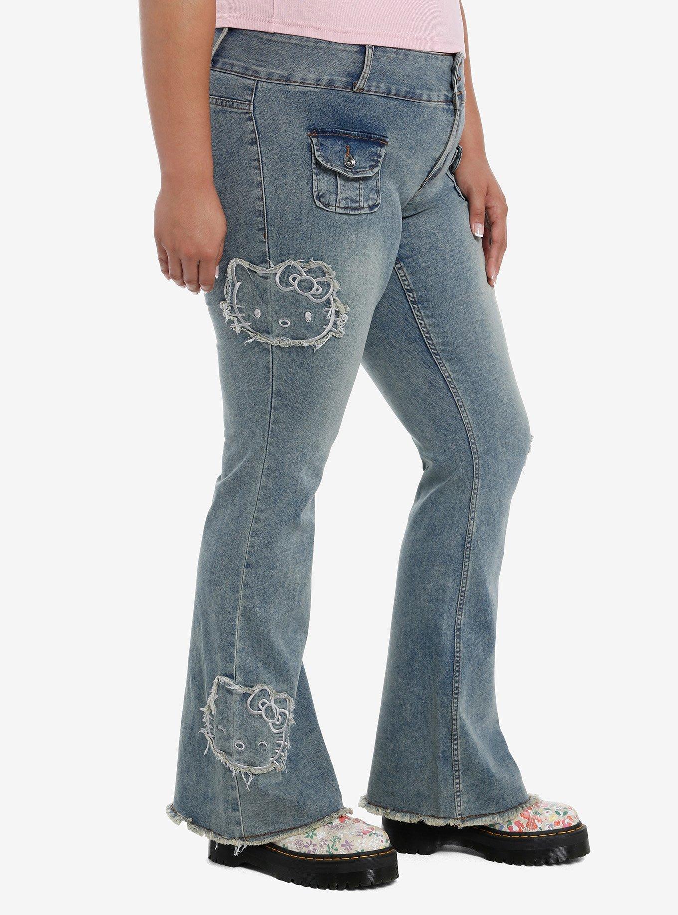 Hello Kitty Patch Low Rise Jeans Plus Size, MULTI, alternate