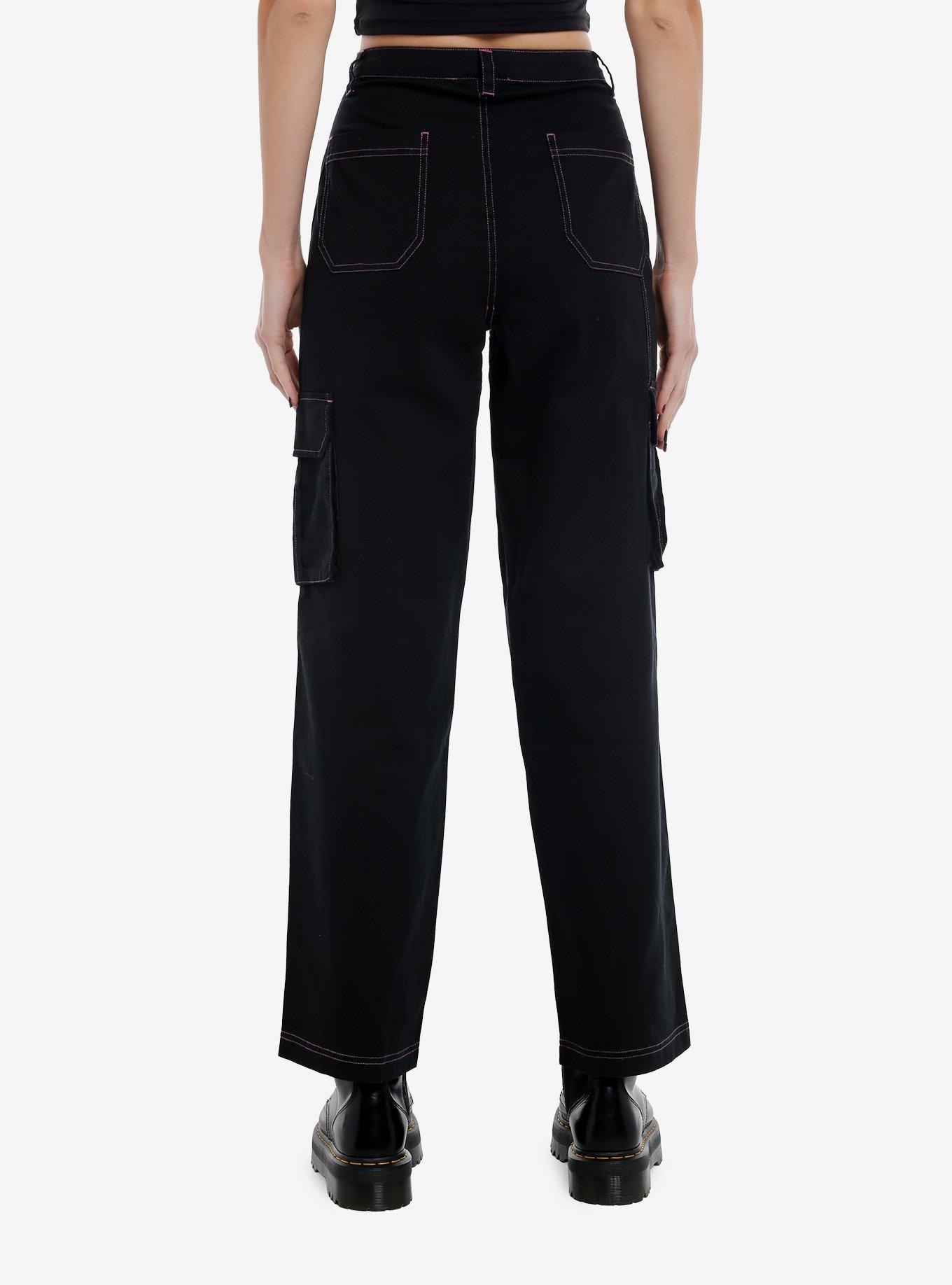 Kuromi Pink Stitch Cargo Pants, , alternate