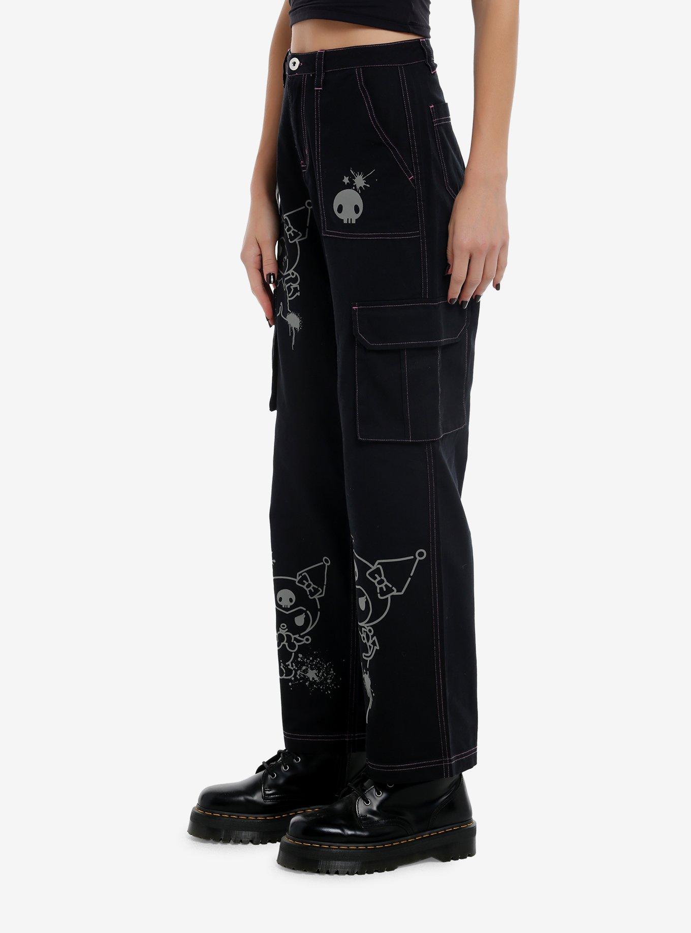 Kuromi Pink Stitch Cargo Pants