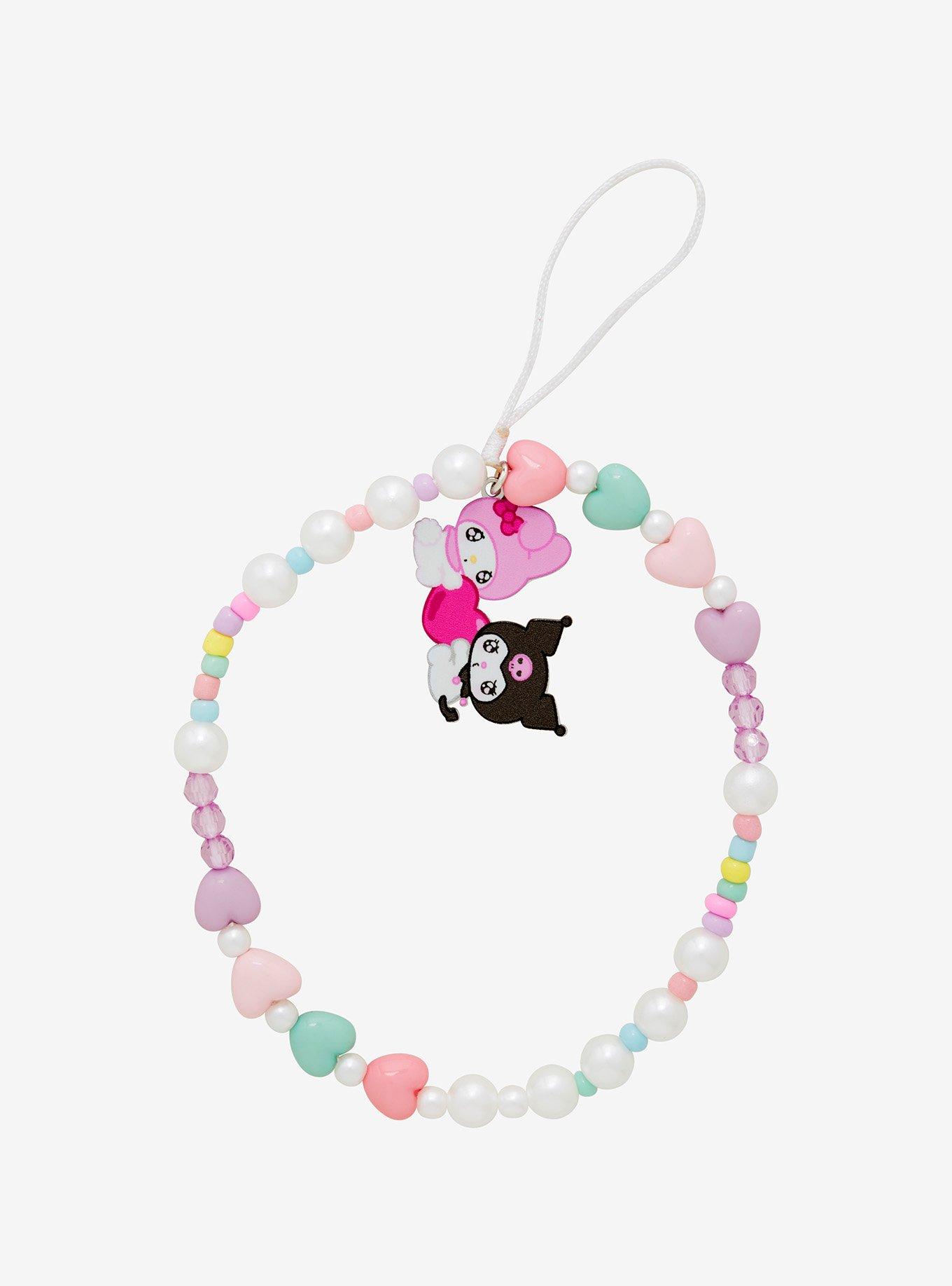 Sanrio Emo-Kyun My Melody and Kuromi Beaded Phone Wristlet, , alternate