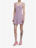 Lilac Lace Lace-up Cami Dress, PURPLE, alternate