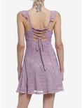 Lilac Lace Lace-up Cami Dress, PURPLE, alternate