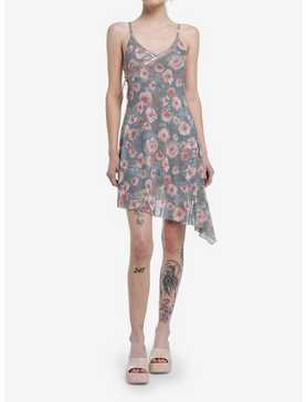 Thorn & Fable Pink Rose Asymmetrical Slip Dress, , hi-res