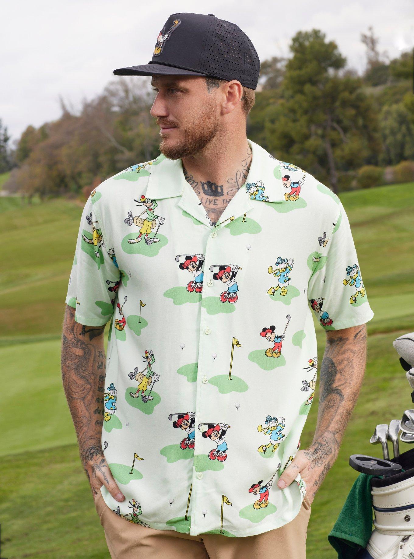 Disney Mickey Mouse and Friends Golf Allover Print Button-Up - BoxLunch Exclusive, LIGHT GREEN, alternate