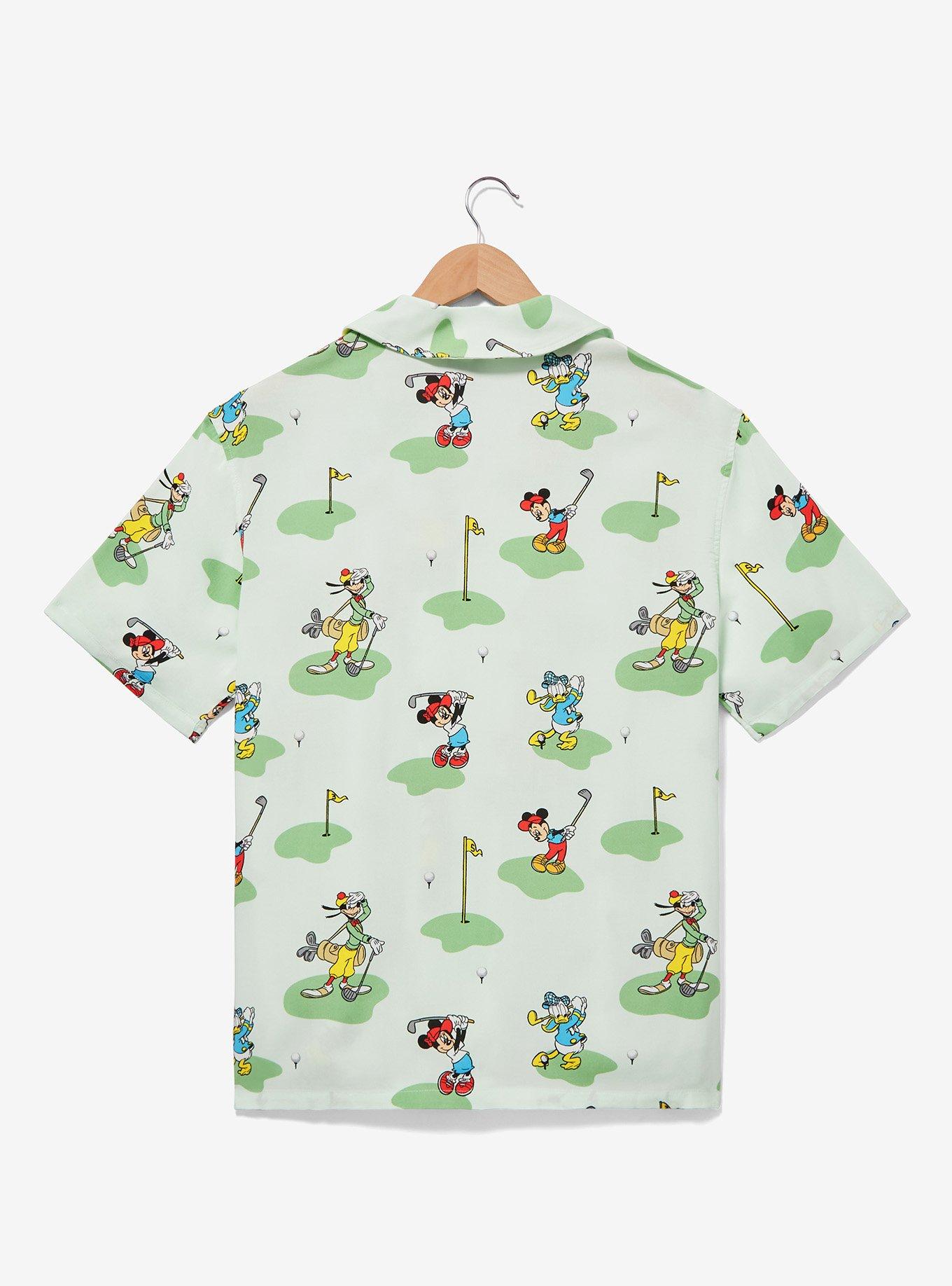 Disney Mickey Mouse and Friends Golf Allover Print Button-Up - BoxLunch Exclusive, LIGHT GREEN, alternate