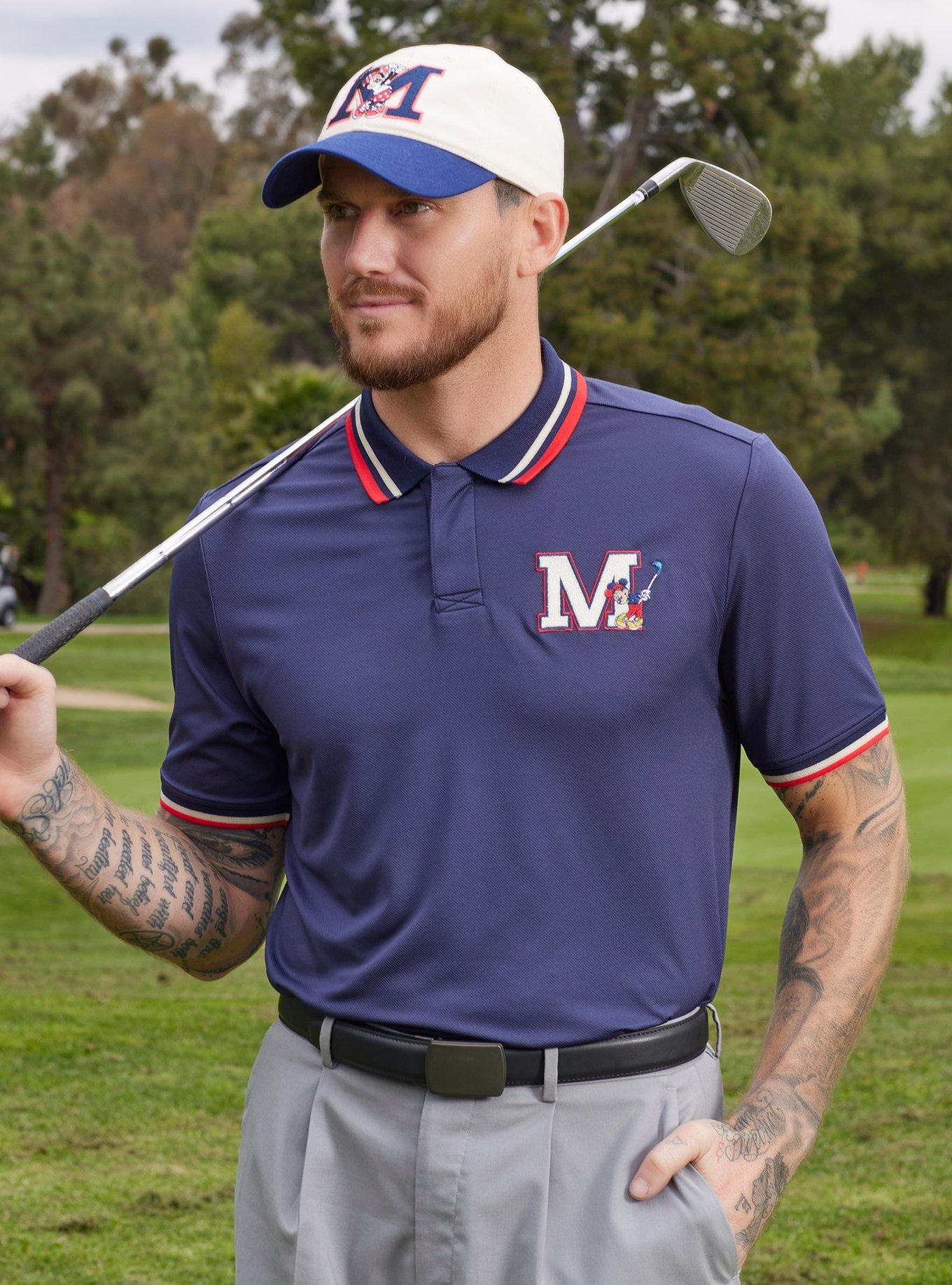 Disney Mickey Mouse Initial Collegiate Golf Polo &mdash; BoxLunch Exclusive, NAVY, alternate