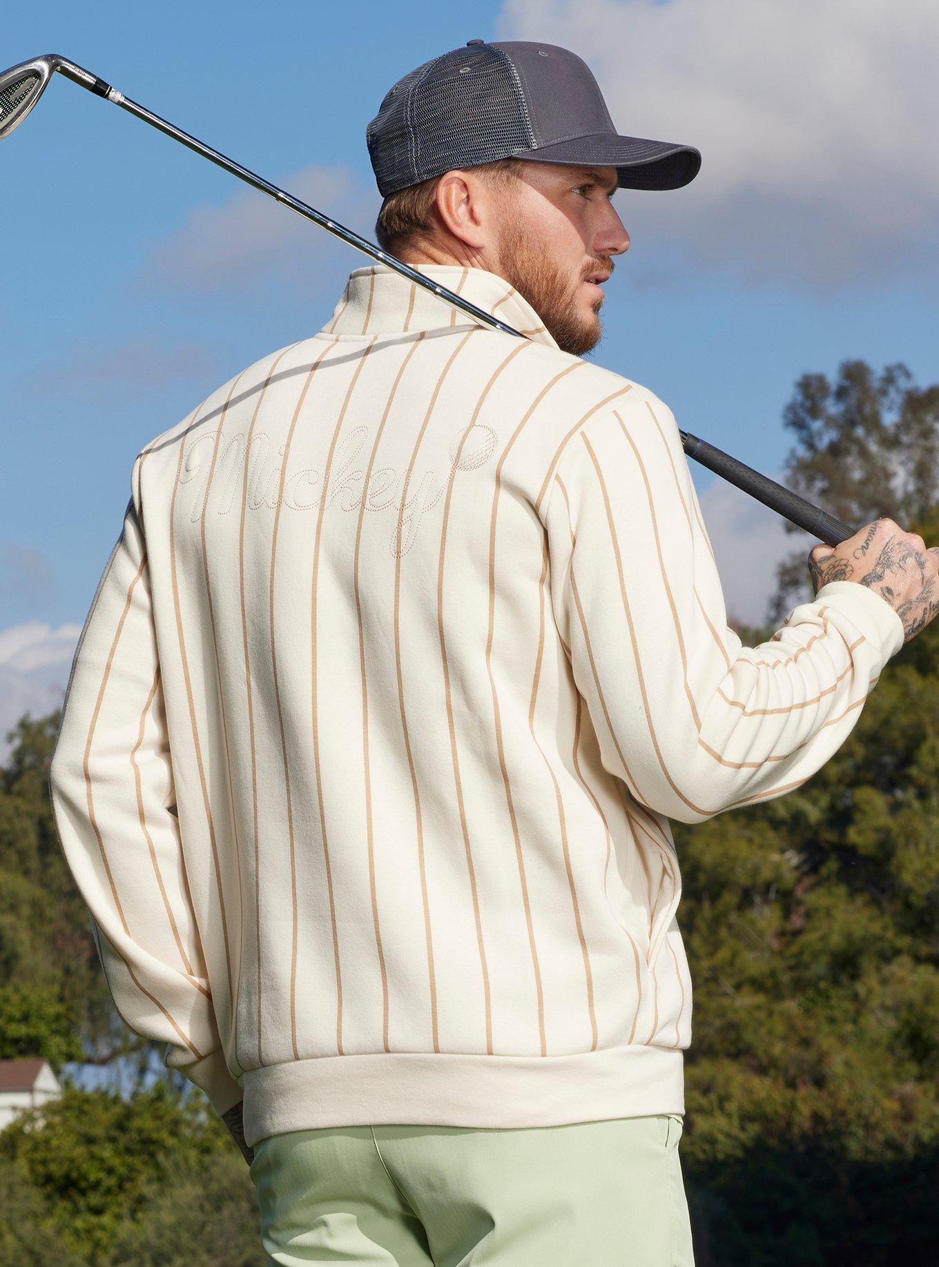 Disney Mickey Mouse Golf Striped Quarter-Zip Sweatshirt - BoxLunch Exclusive, GREY, alternate