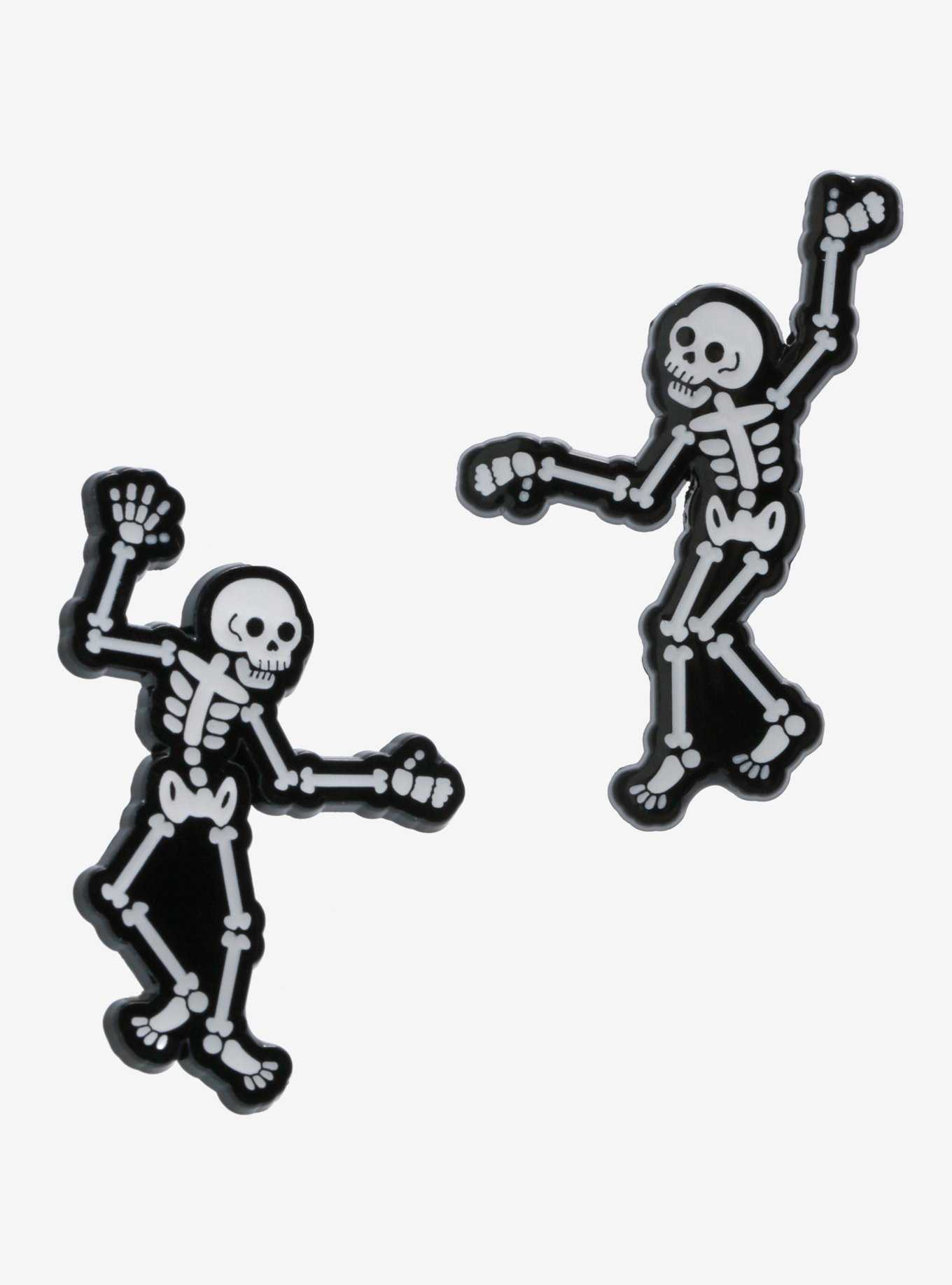 Dancing Skeletons Enamel Pin Set, , hi-res