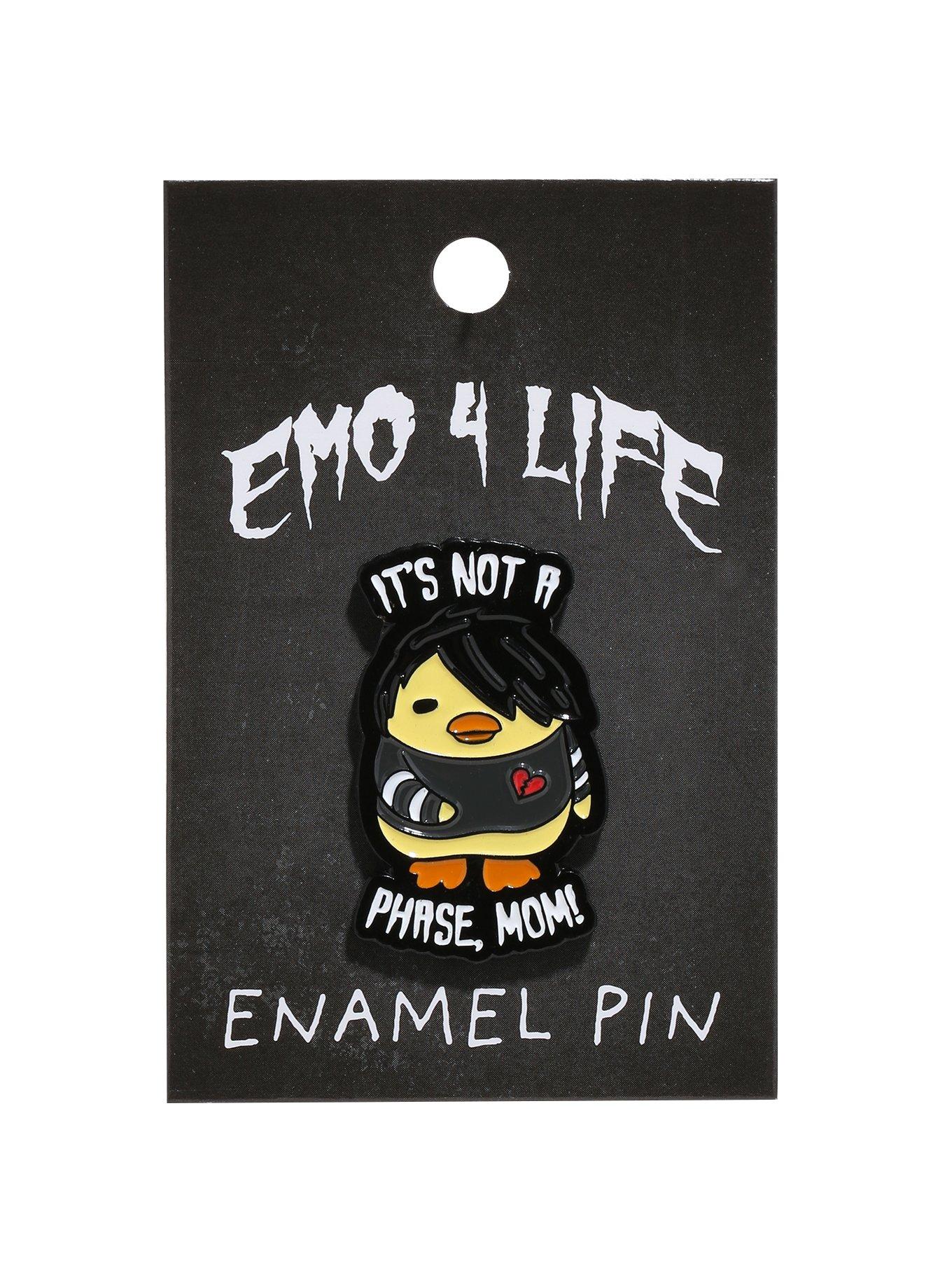 Emo Duck Not A Phase Enamel Pin, , alternate