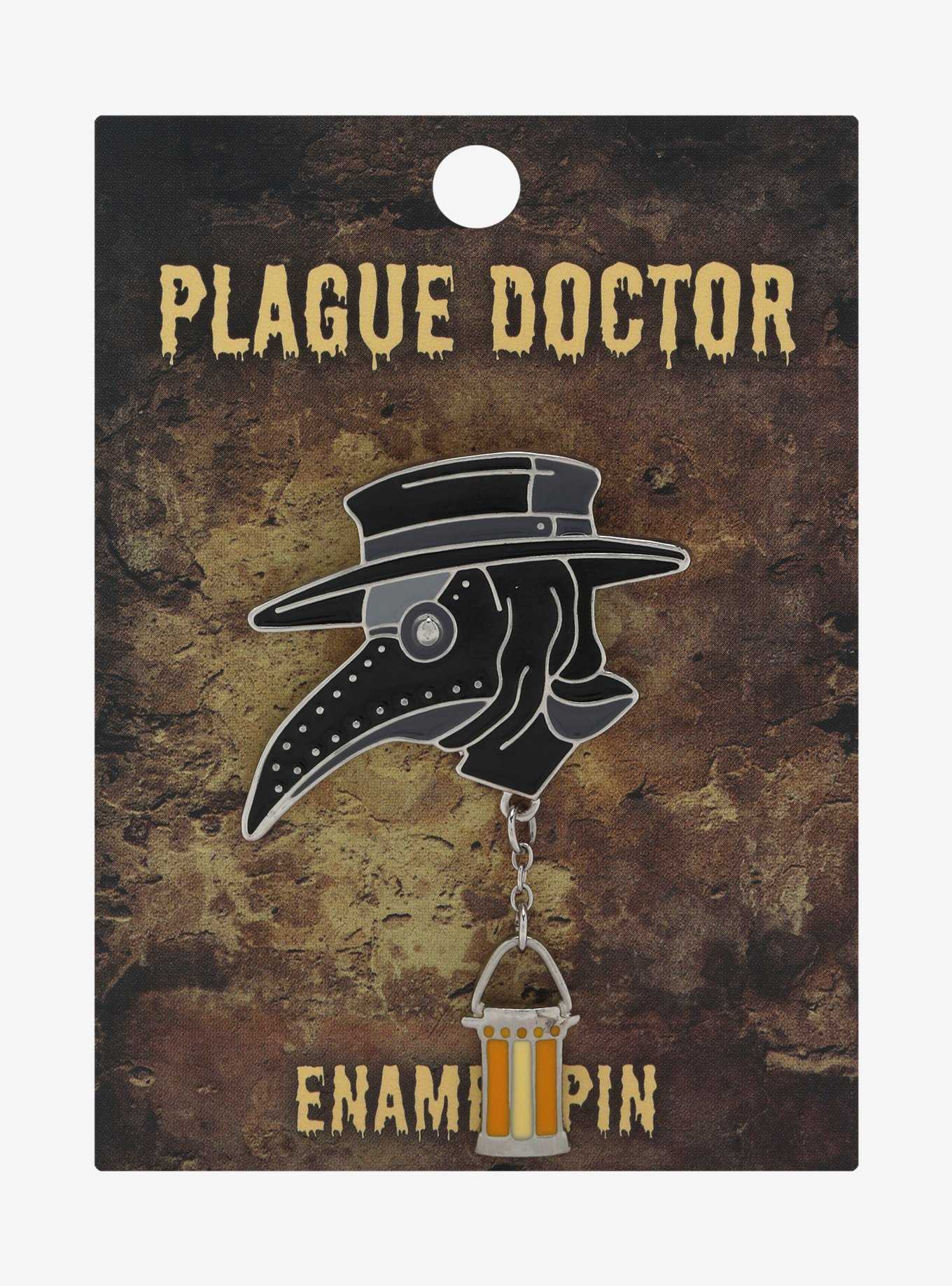 Plague Doctor Lamp Enamel Pin, , hi-res