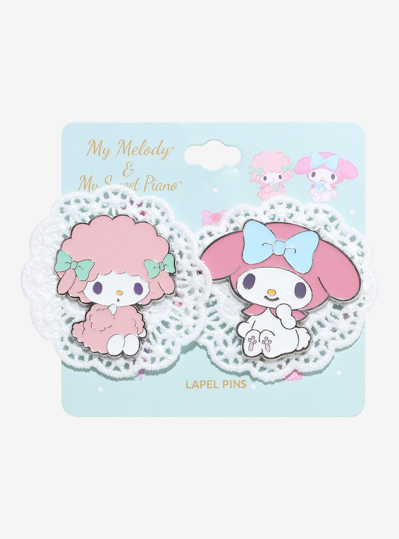 My Melody & My Sweet Piano Doily Enamel Pin Set, , hi-res