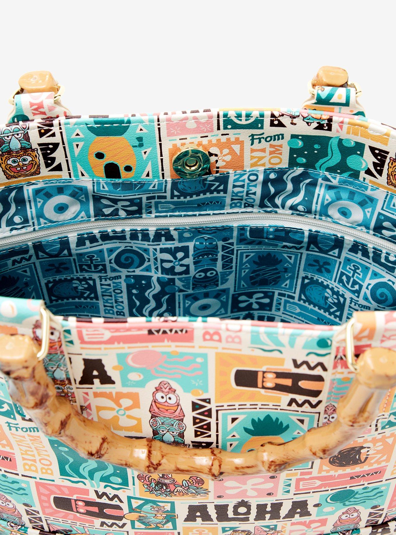Loungefly SpongeBob SquarePants Characters Tropical Allover Print Tote Bag - BoxLunch Exclusive, , alternate