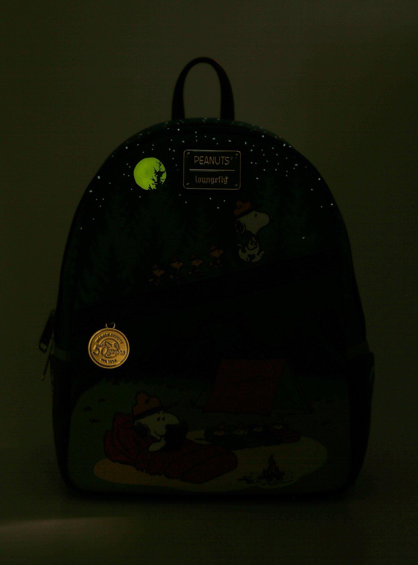 Loungefly Peanuts Snoopy and Woodstock Camping Glow-in-the-Dark Mini Backpack, , alternate