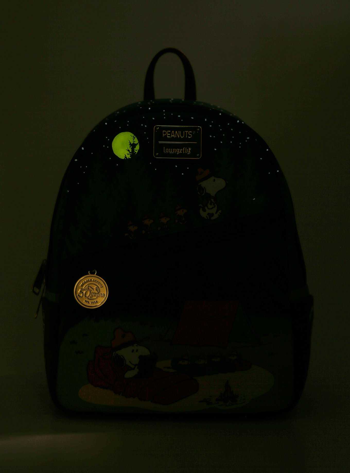 Loungefly Peanuts Snoopy and Woodstock Camping Glow-in-the-Dark Mini Backpack, , hi-res