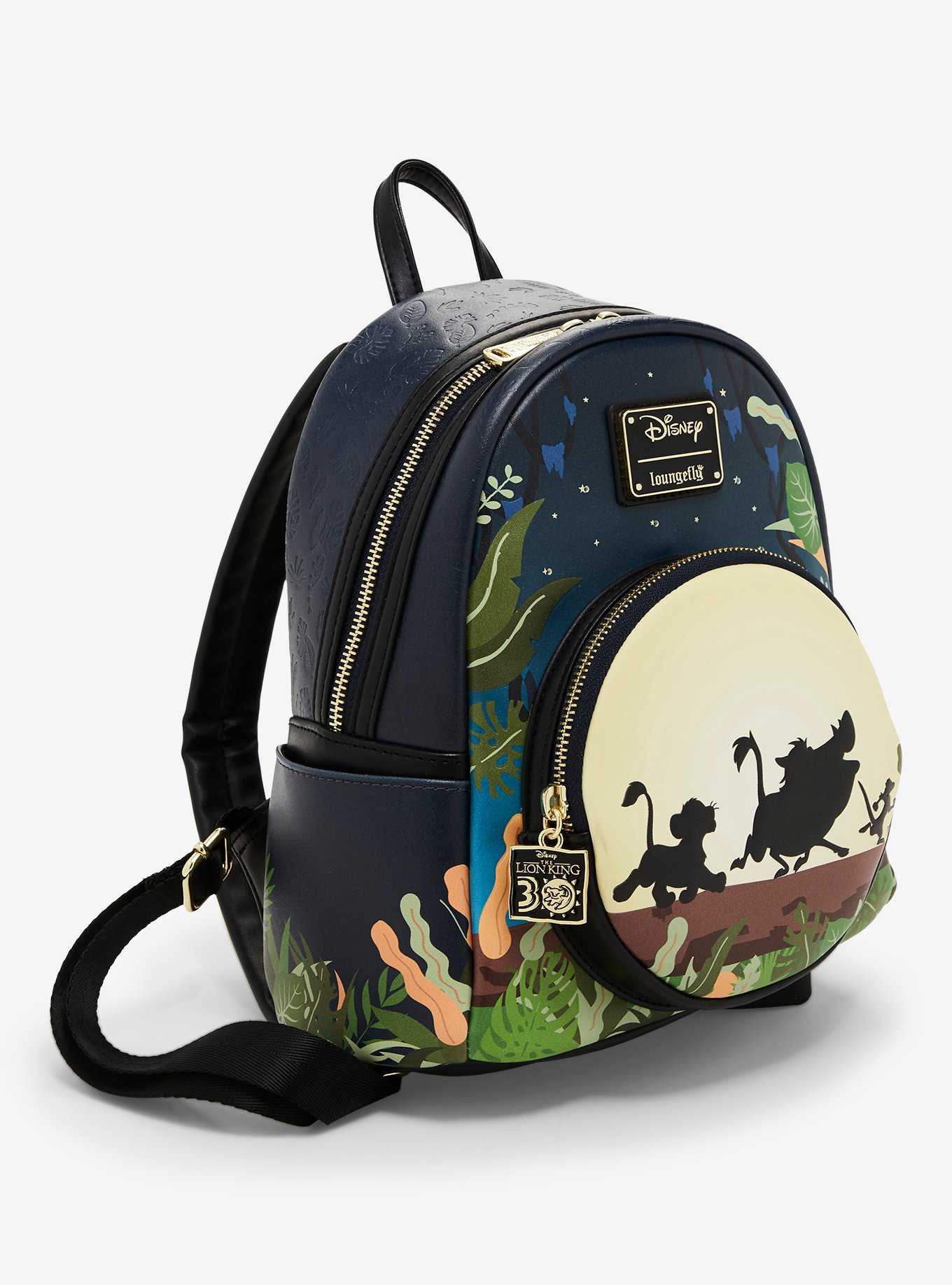 Loungefly Disney The Lion King 30th Anniversary Simba, Timon, & Pumbaa Glow-in-the-Dark Light-Up Mini Backpack, , hi-res