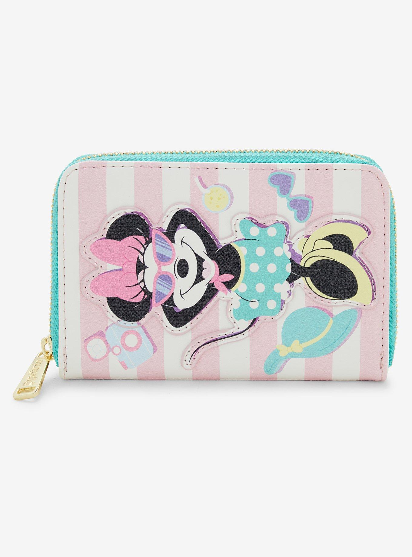 Loungefly Disney Minnie Mouse Beach Towel Small Zip Wallet, , alternate