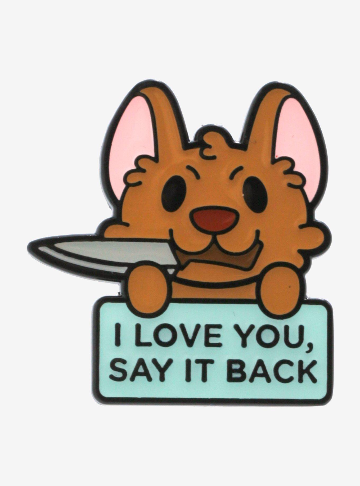 Dog Knife Say It Back Enamel Pin, , alternate