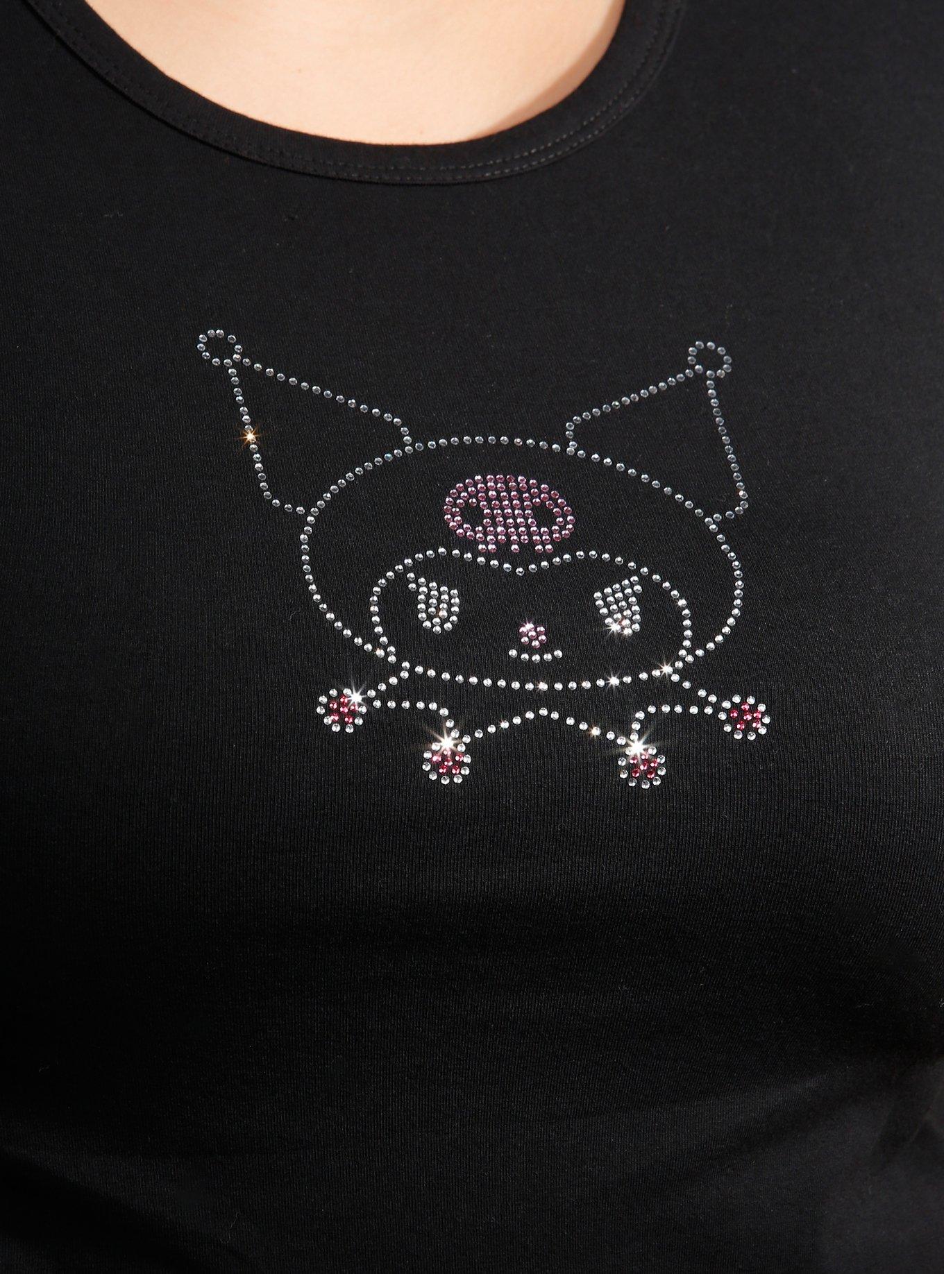 Kuromi Rhinestone Girls Baby T-Shirt Plus Size, MULTI, alternate