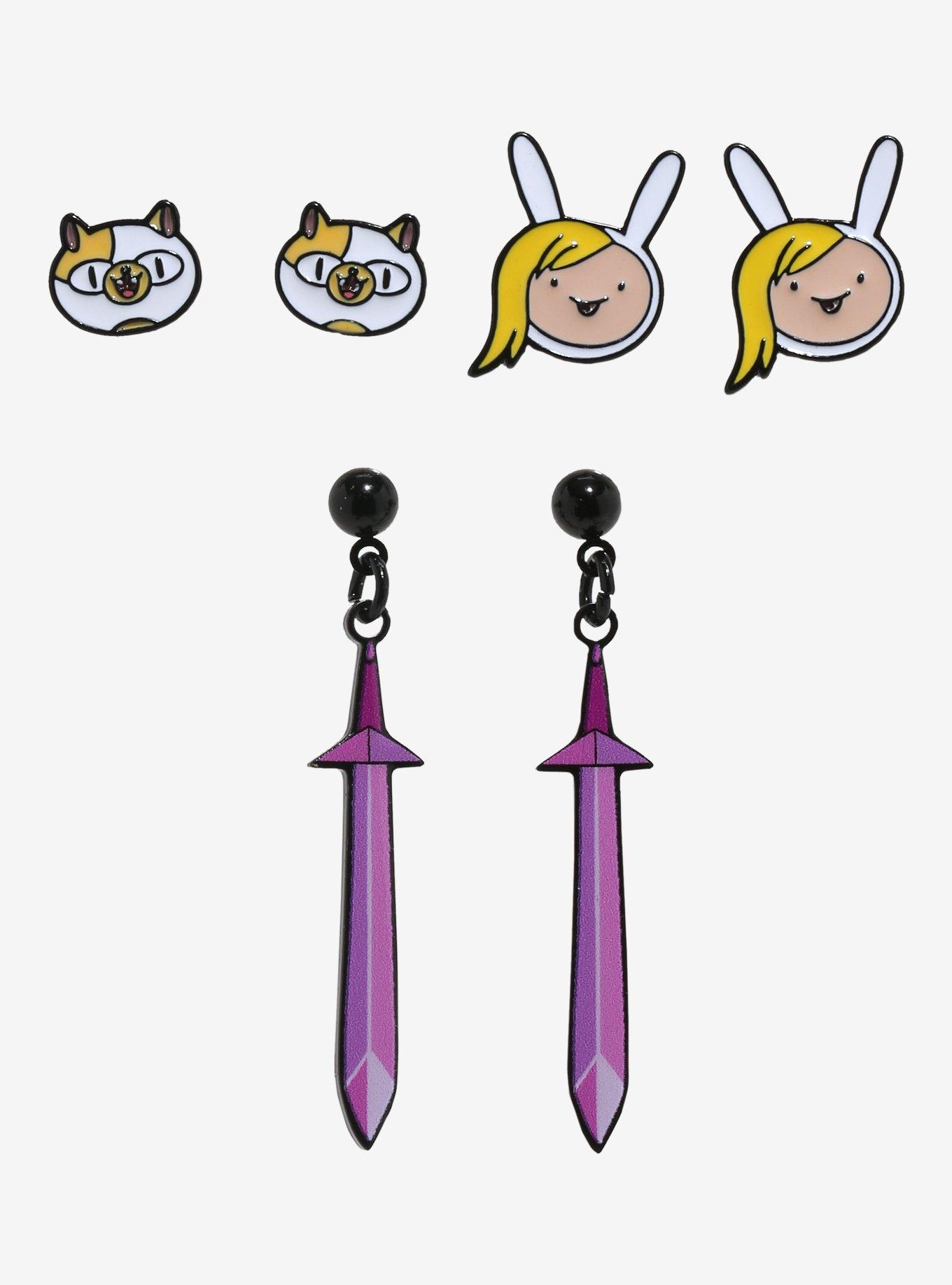 Adventure Time Fionna & Cake Earring Set, , hi-res