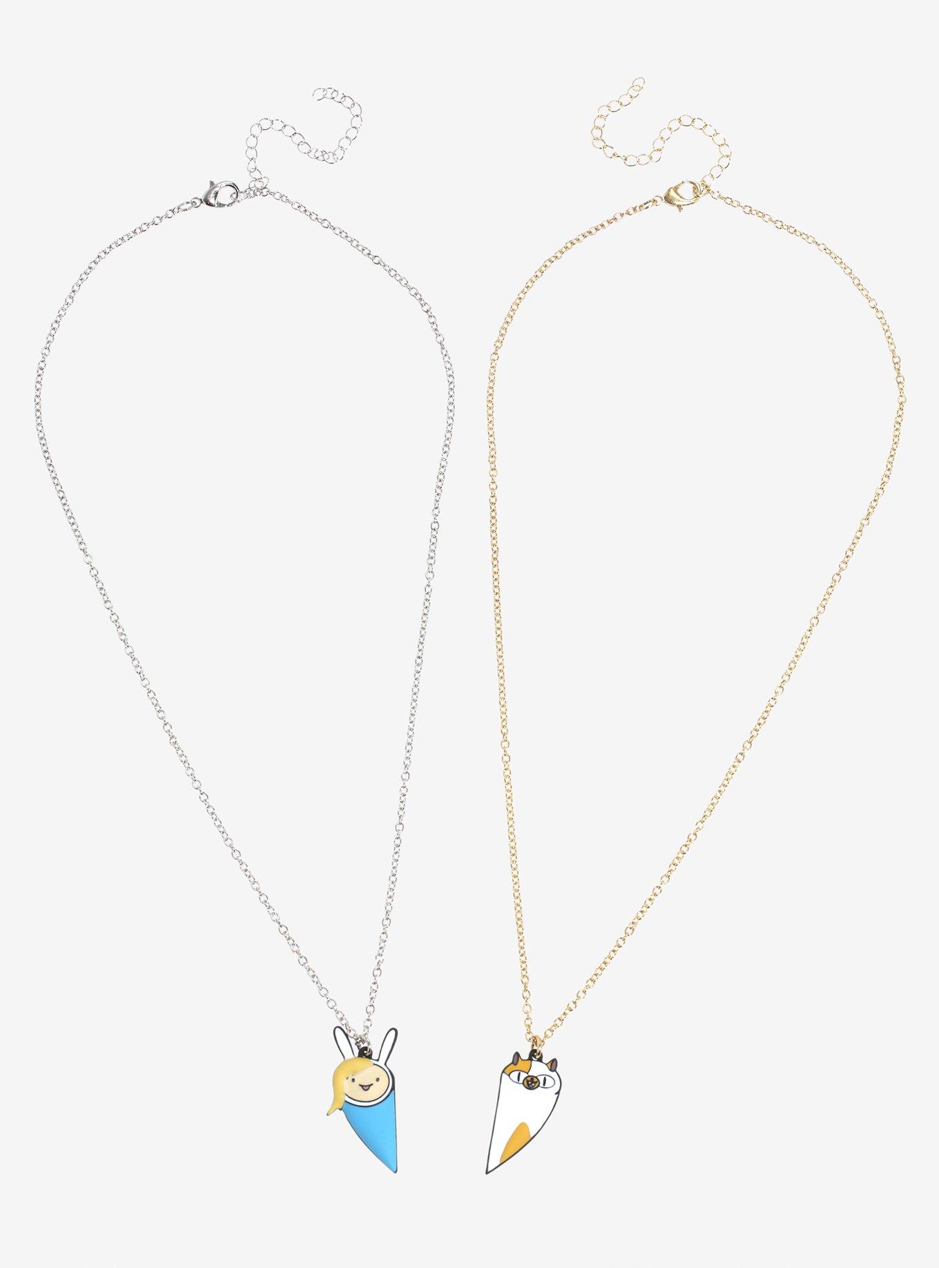 Adventure Time Fionna & Cake Best Friend Necklace Set, , hi-res