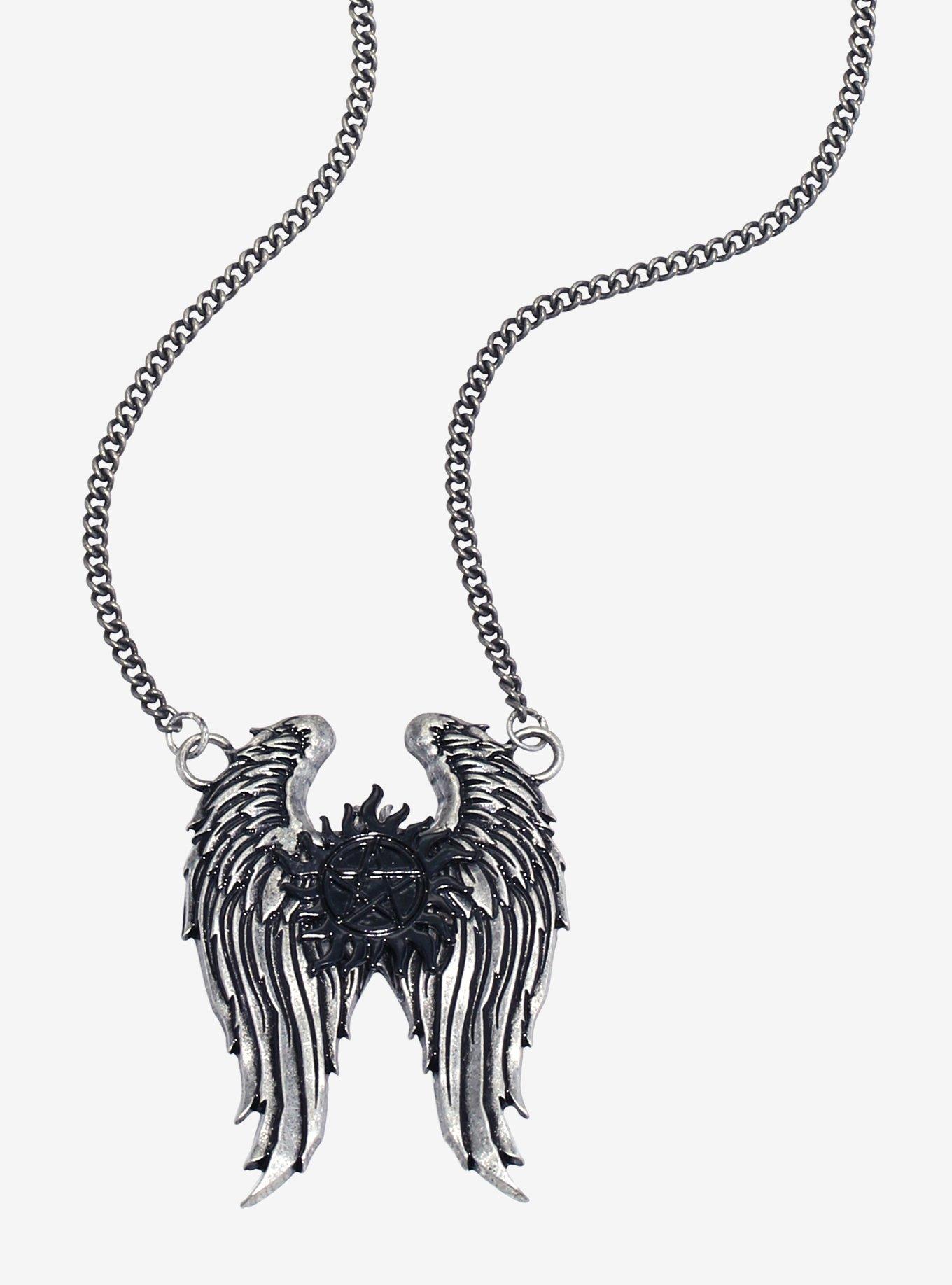 Supernatural Anti-Possession Wings Pendant Necklace, , alternate