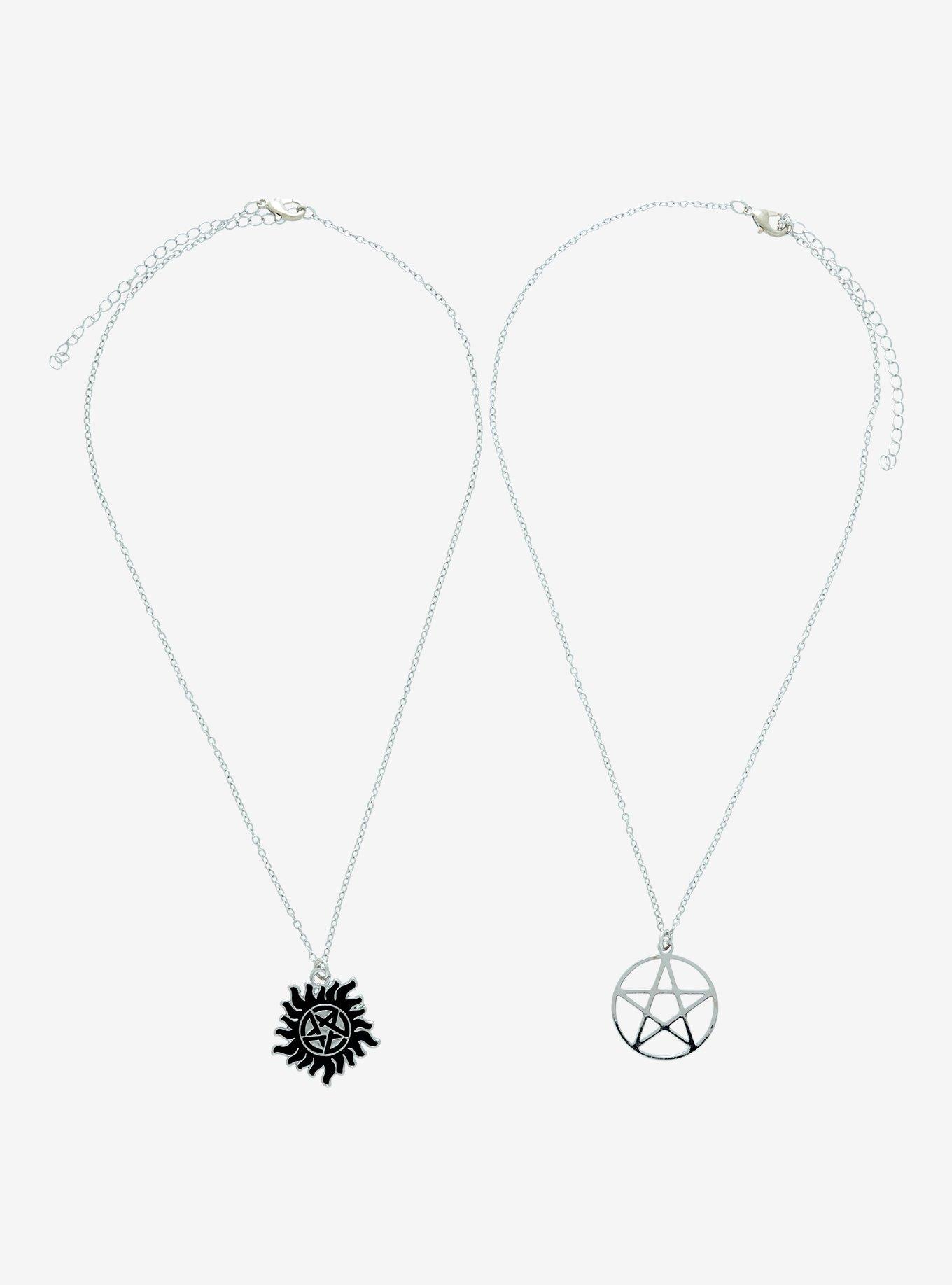 Supernatural Anti-Possession Pentagram Best Friend Necklace Set, , alternate