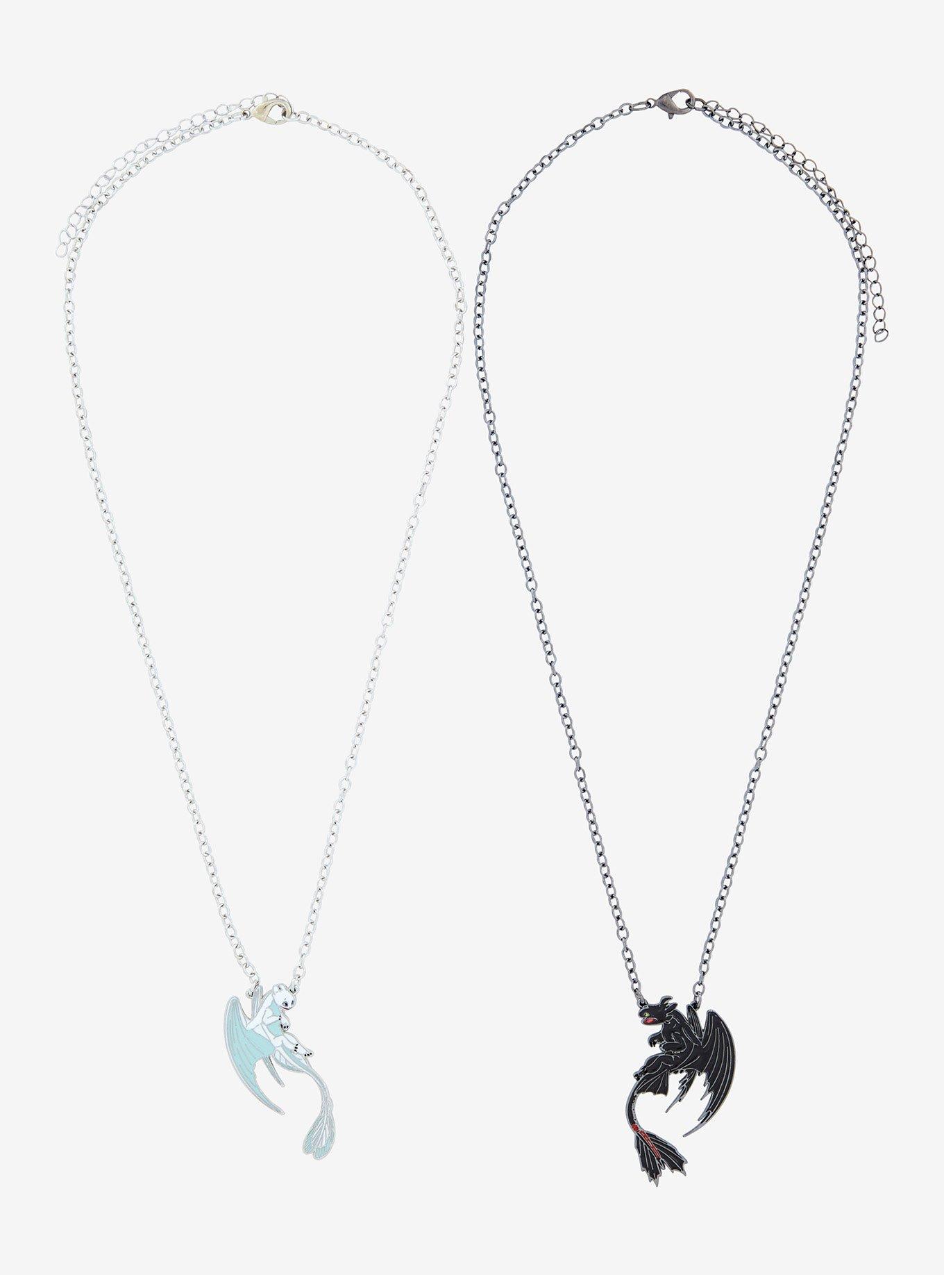 How To Train Your Dragon Night Fury & Light Fury Best Friend Necklace Set, , hi-res