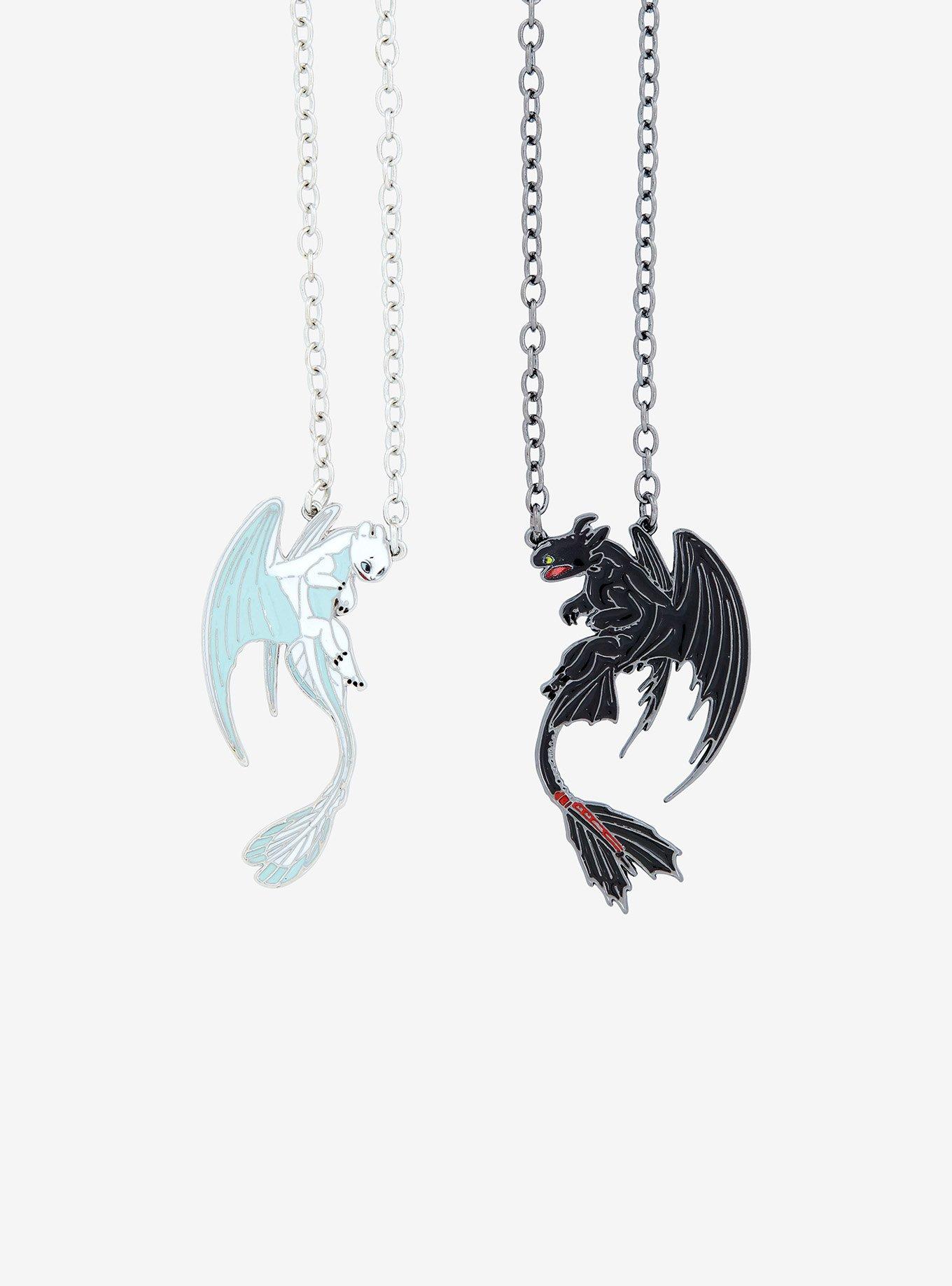 How To Train Your Dragon Night Fury & Light Fury Best Friend Necklace Set, , alternate