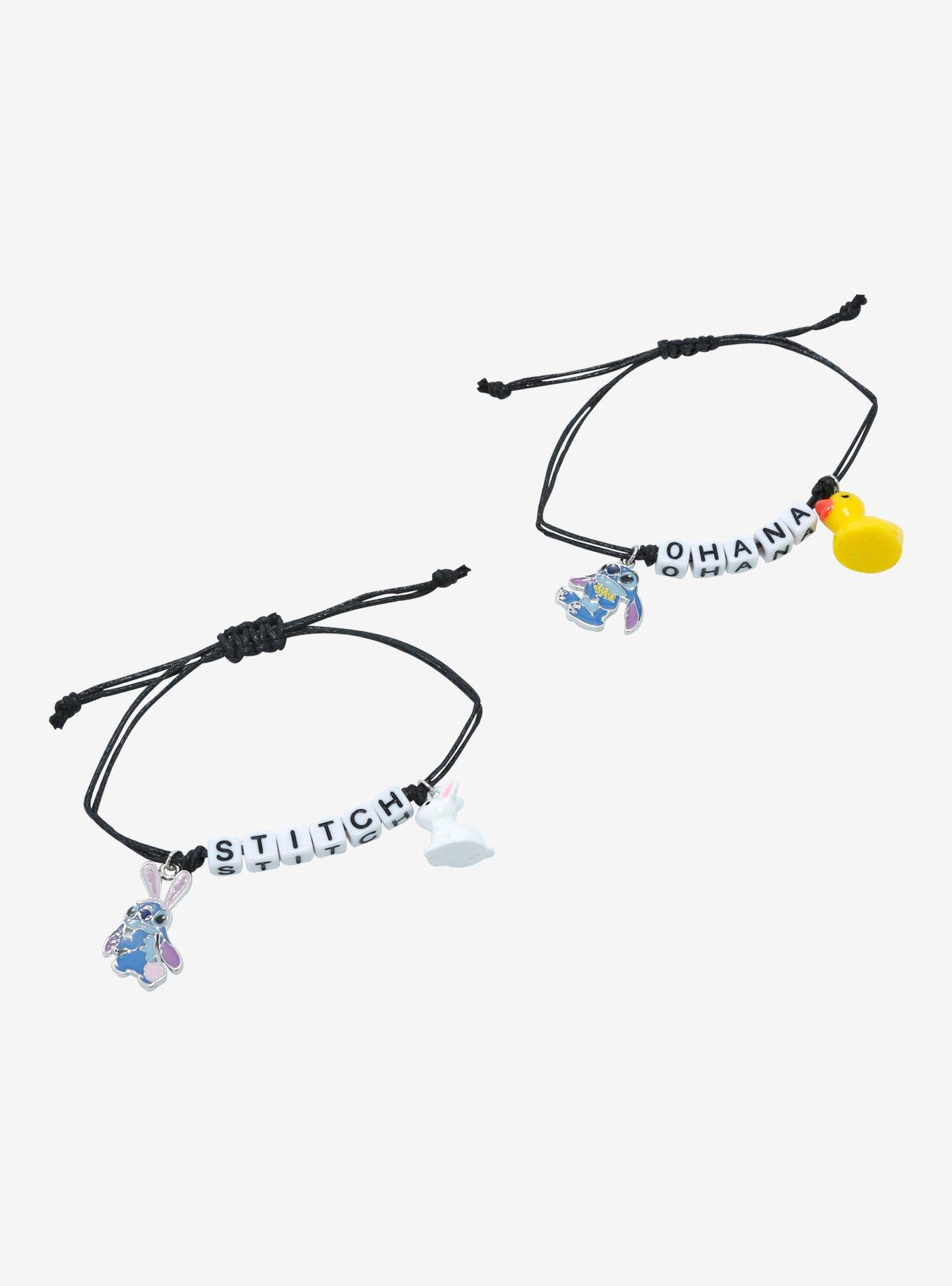 Disney Stitch Bunny Duck Best Friend Cord Bracelet Set, , hi-res