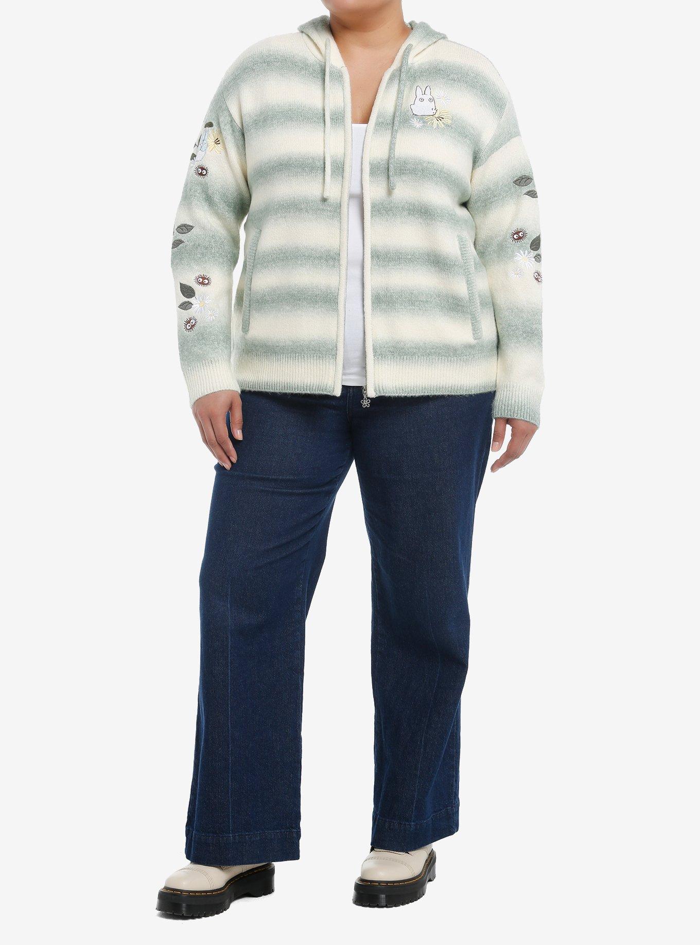 Her Universe Studio Ghibli® My Neighbor Totoro Marled Stripe Girls Knit Hoodie Plus Size, , hi-res