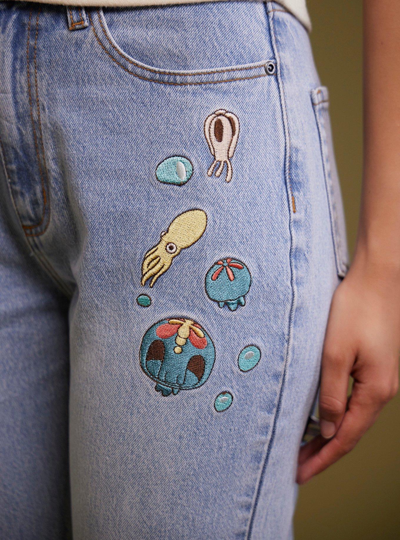 Her Universe Studio Ghibli® Ponyo Embroidery Mom Jeans, MULTI, alternate