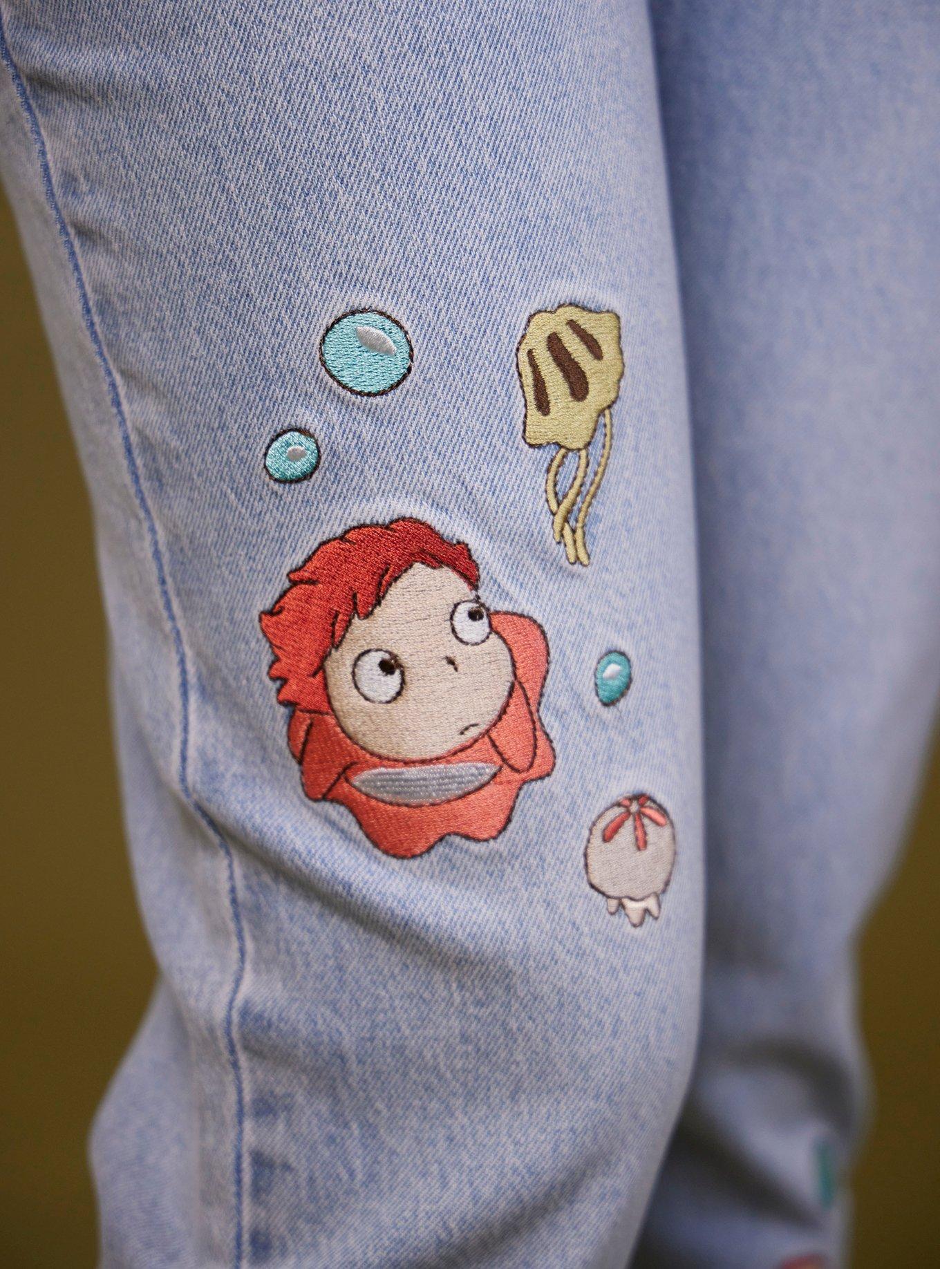Her Universe Studio Ghibli® Ponyo Embroidery Mom Jeans, MULTI, alternate