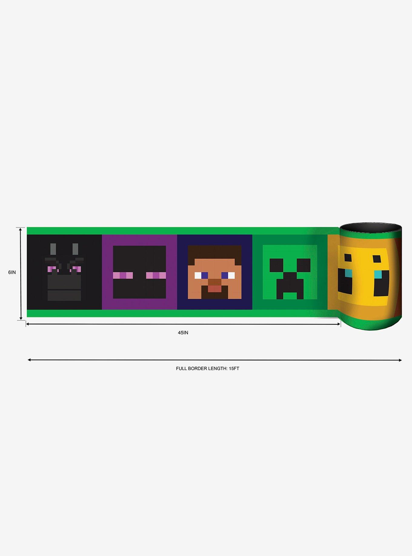 Minecraft Iconic Faces Peel and Stick Wallpaper Border, , hi-res