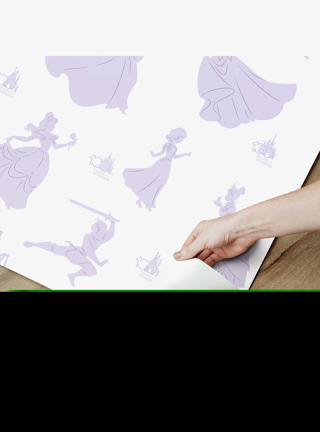 Disney100 Princesses Purple Peel and Stick Wallpaper, , hi-res