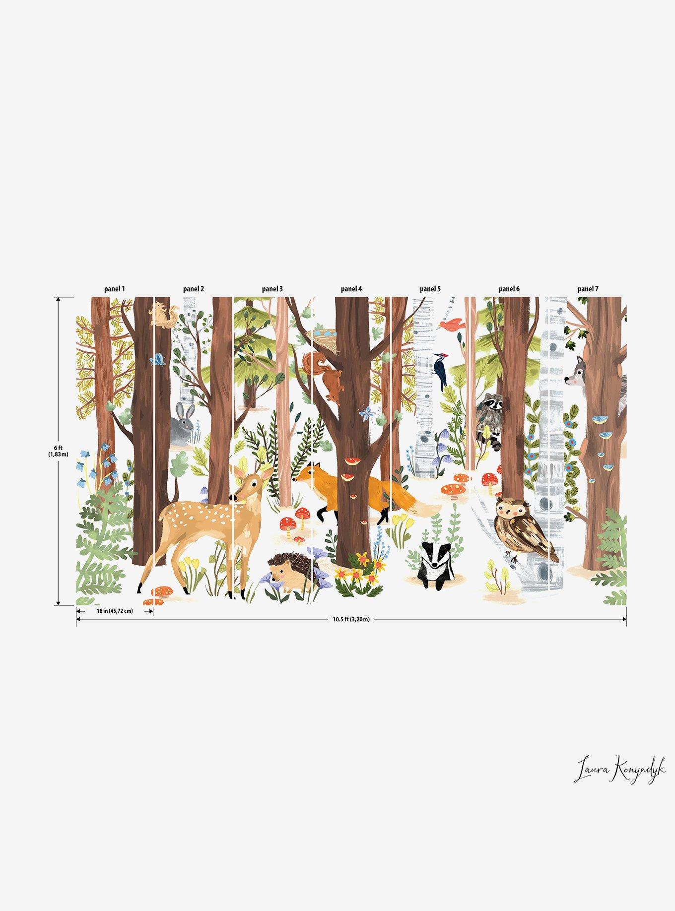 Forest Animal Hide and Seek Peel and Stick Wall Mural, , alternate