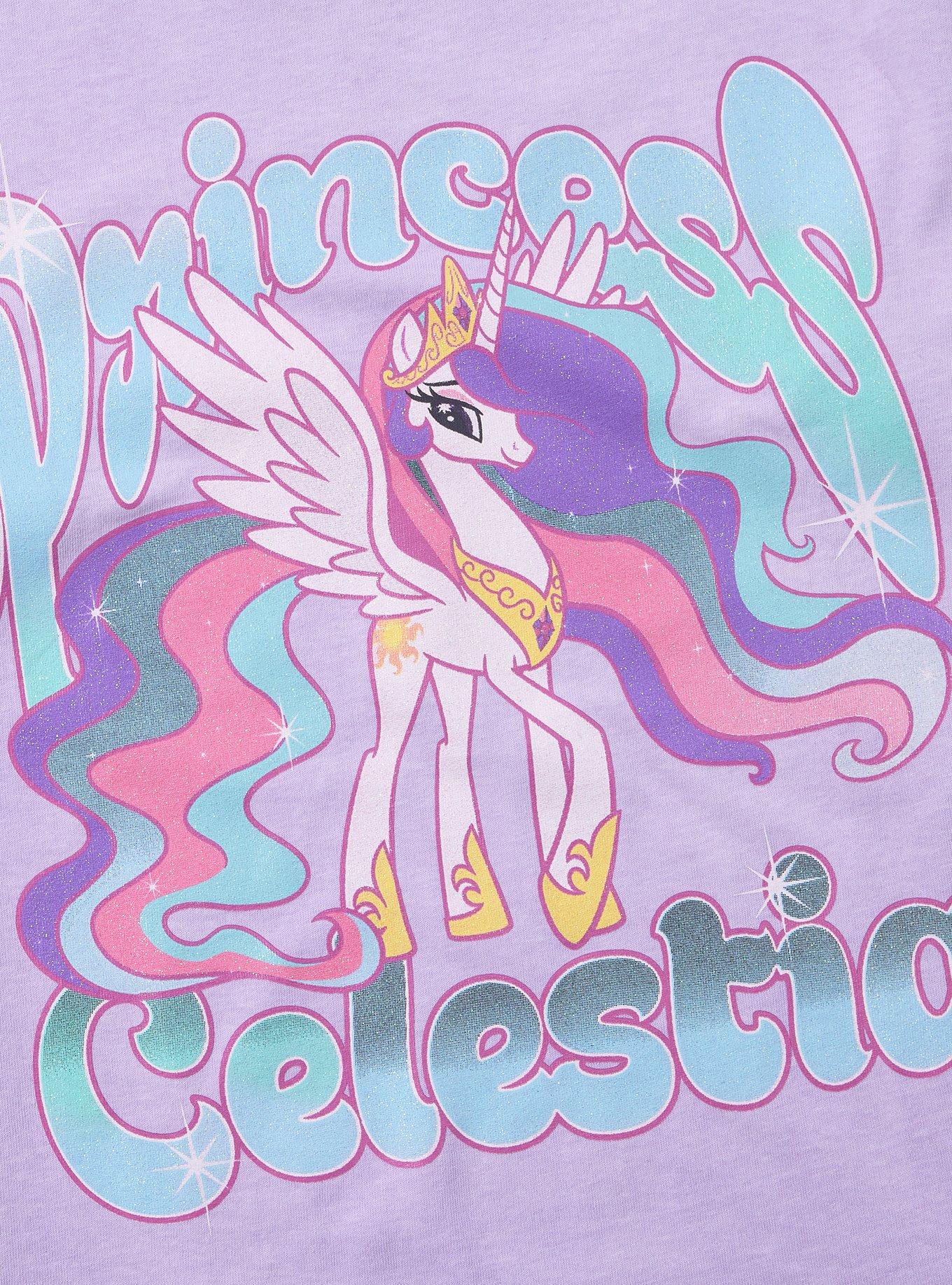 My Little Pony Princess Celestia Glitter Boyfriend Fit Girls T-Shirt, MULTI, alternate