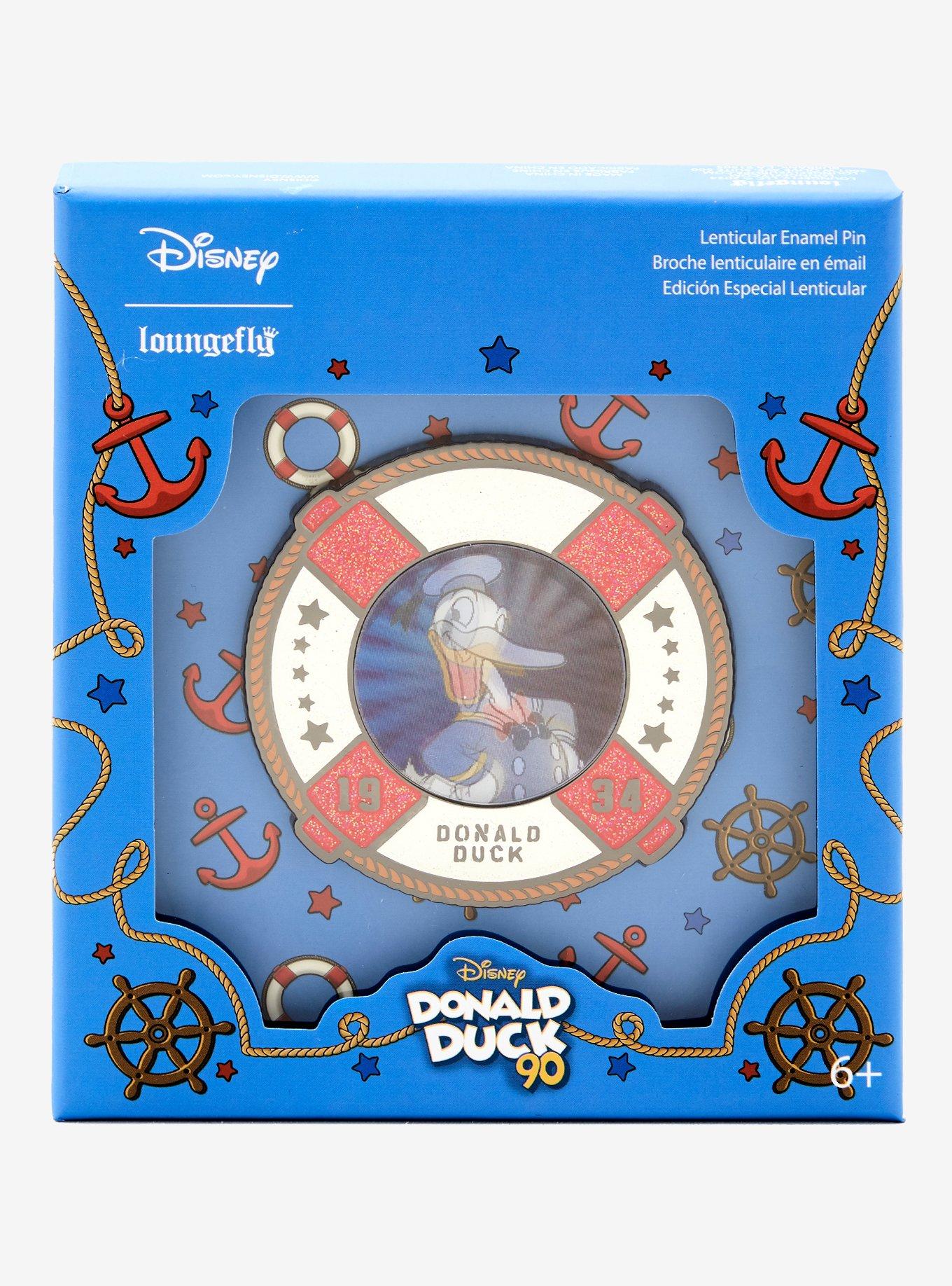 Loungefly Disney Donald Duck 90th Anniversary Lenticular Enamel Pin, , alternate
