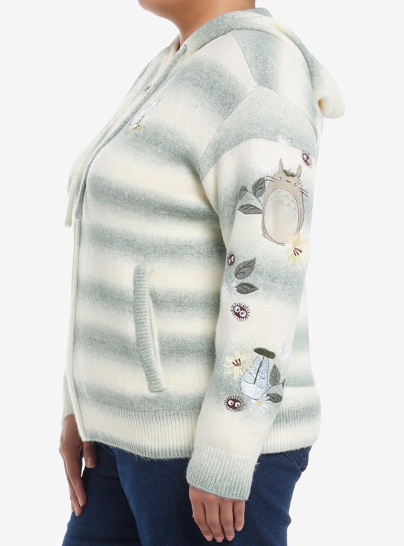 Her Universe Studio Ghibli® My Neighbor Totoro Marled Stripe Knit Hoodie Plus Size, MULTI, alternate