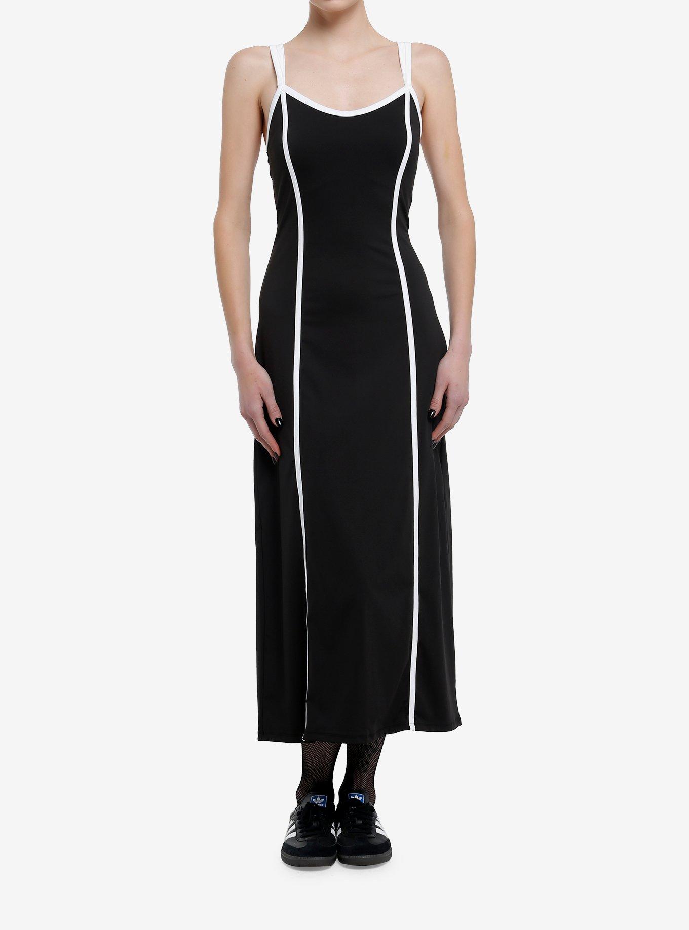 Sweet Society Black & White Stripe Slim Fit Maxi Dress, , alternate