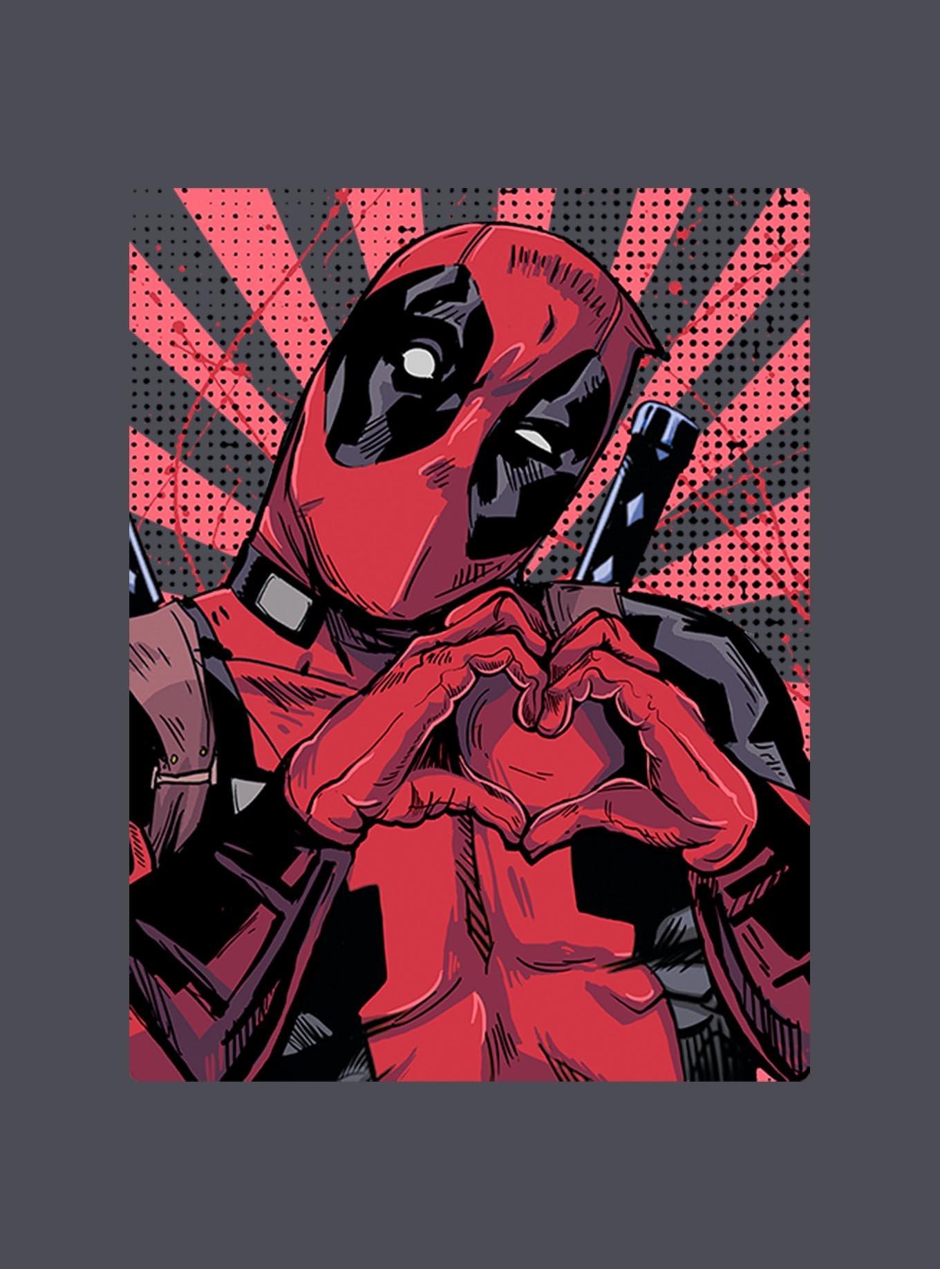 Marvel Deadpool Heart Mineral Wash Hoodie, , hi-res