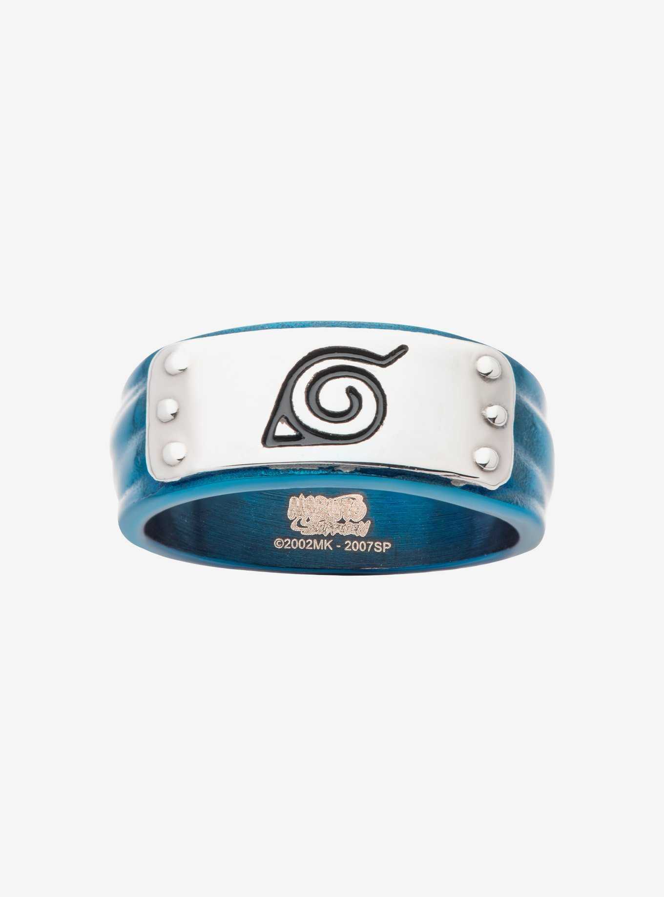 Naruto Shippuden Hidden Leaf Village Blue Headband Ring, , hi-res