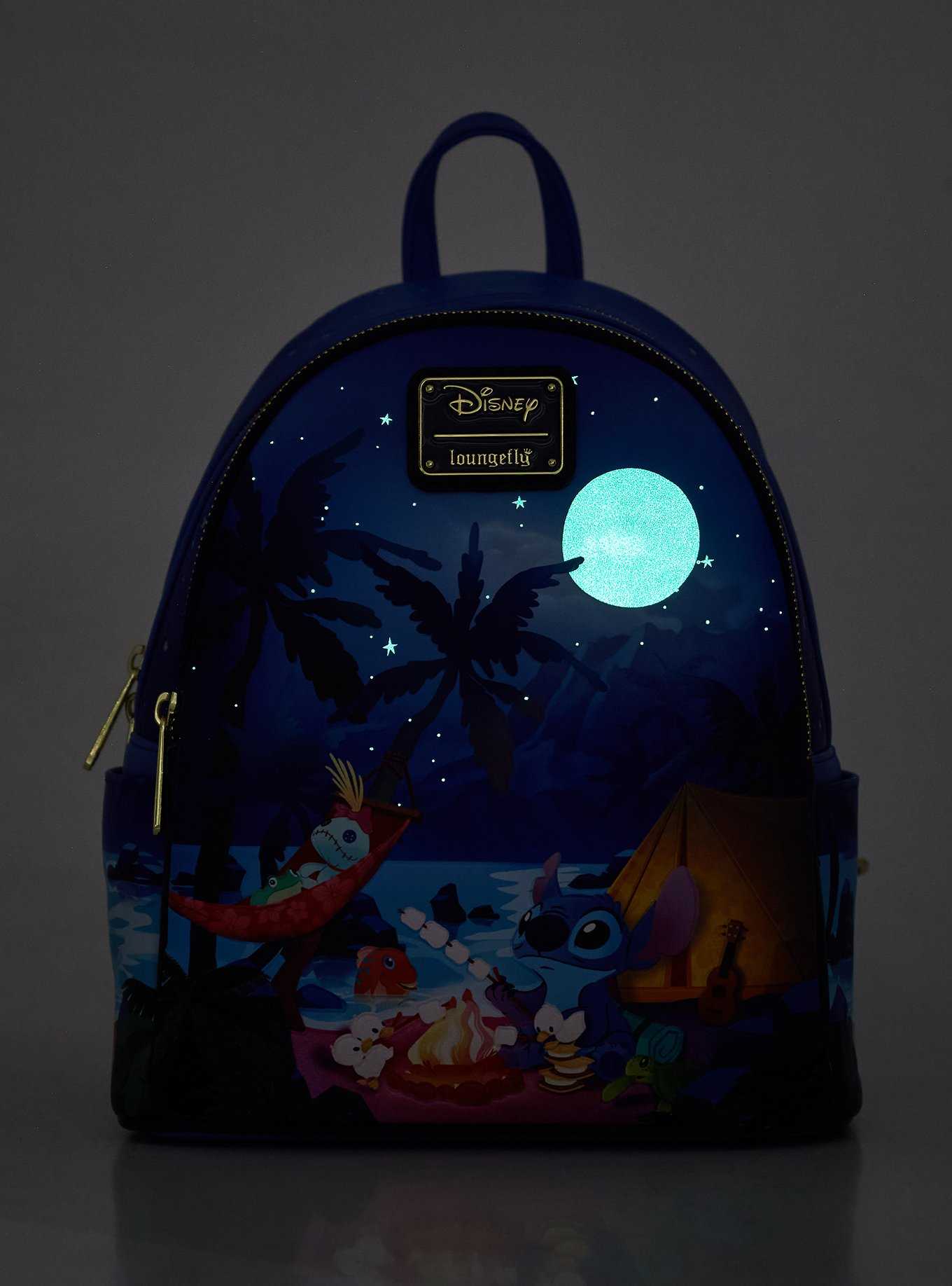 Loungefly Disney Stitch Scrump Camp Glow-In-The-Dark Mini Backpack, , hi-res