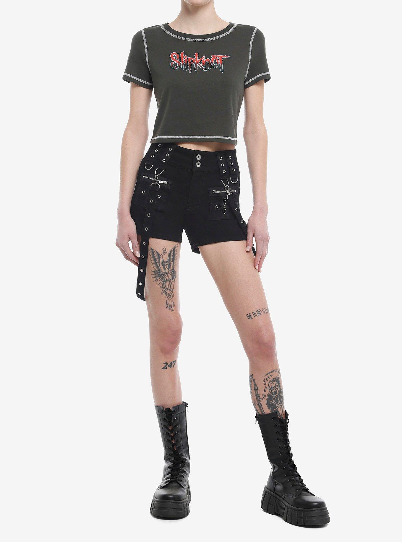 Slipknot Logo Girls Baby T-Shirt, CHARCOAL  GREY, alternate