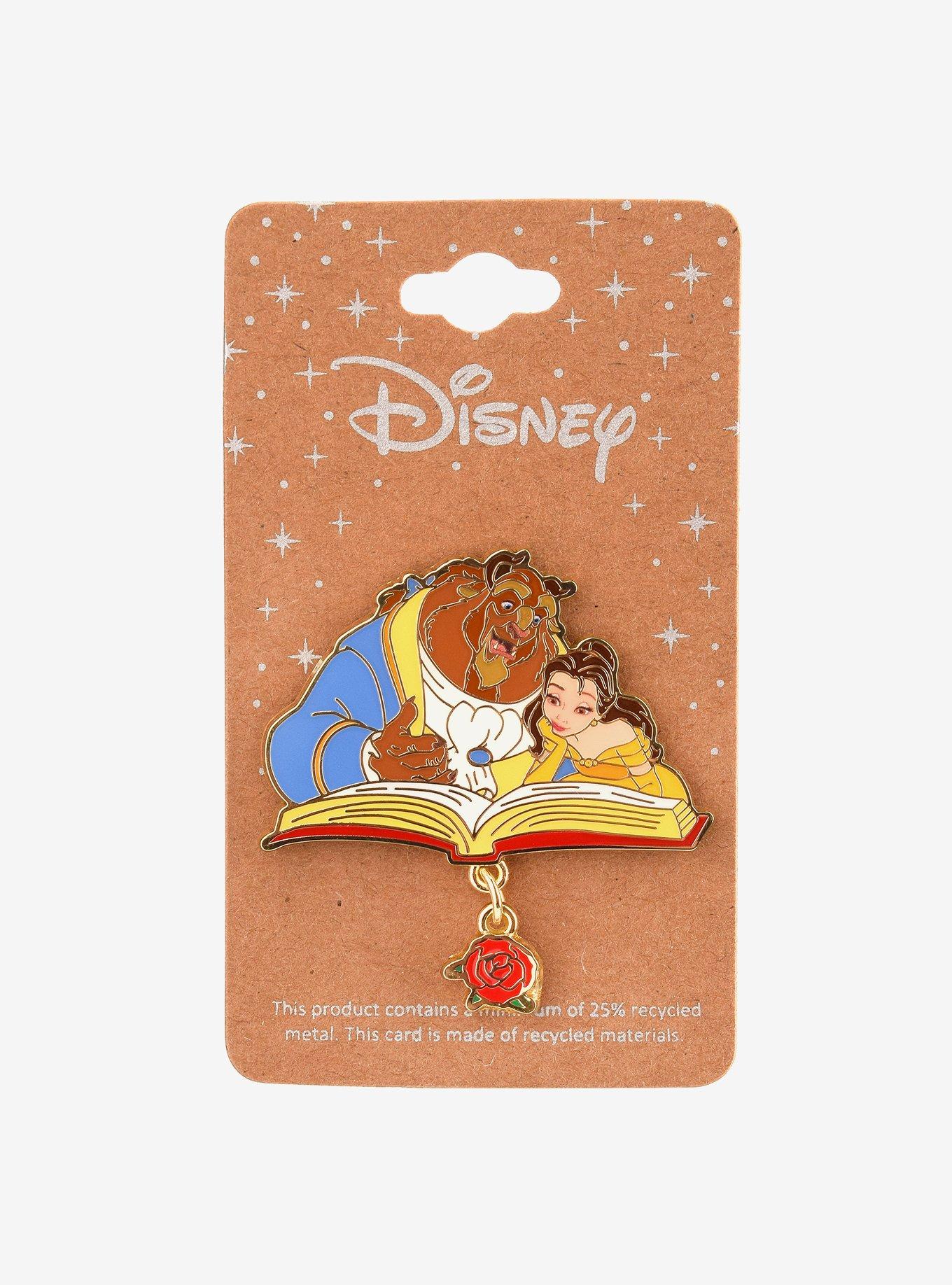 Disney Beauty and the Beast Belle & Beast Reading Dangling Charm Enamel Pin — BoxLunch Exclusive, , alternate