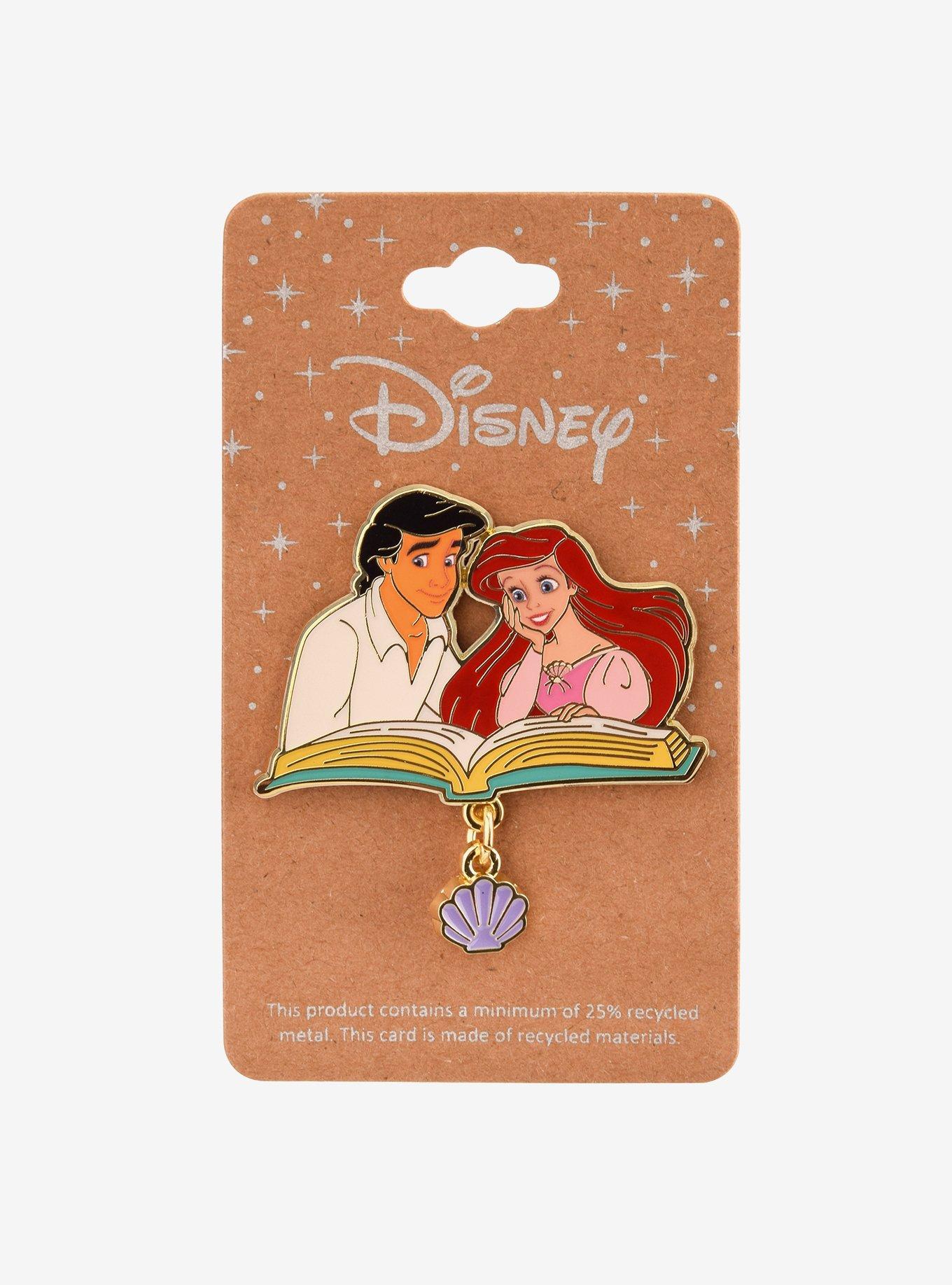 Disney The Little Mermaid Ariel & Eric Reading Dangling Charm Enamel Pin — BoxLunch Exclusive, , alternate